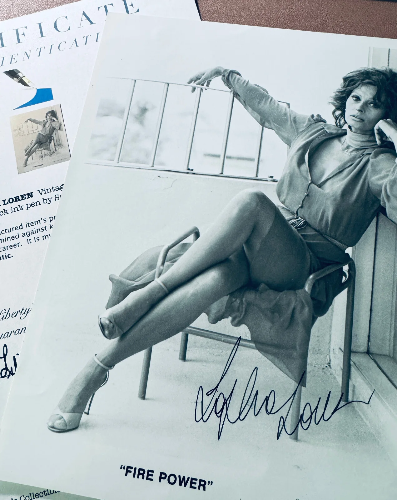Sophia Loren — Sophia Loren Signed COA•Had Global Authentics PreCert•8x10•1972 FIRE POWER PROMO, изображение 2