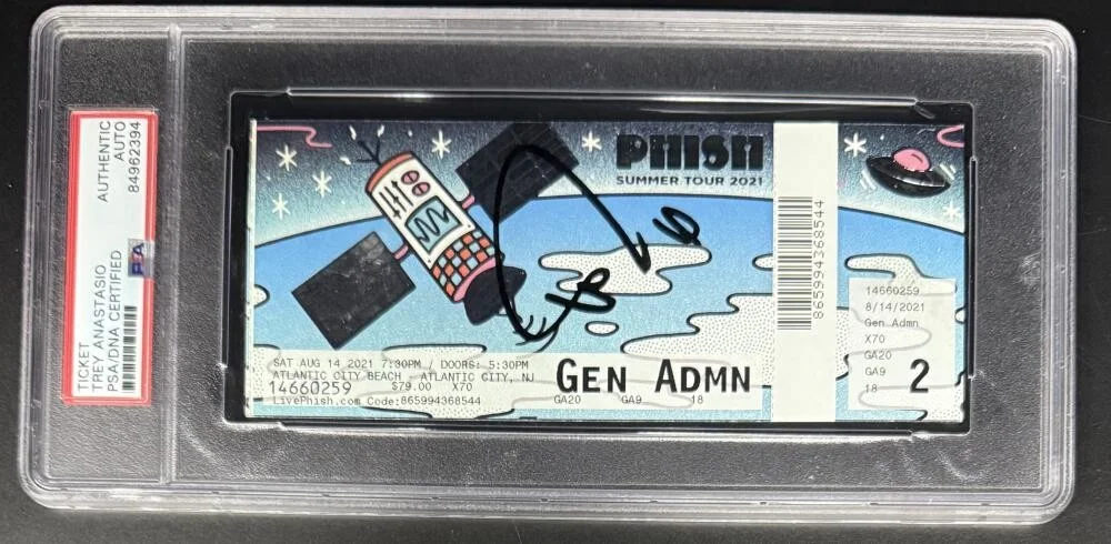 Trey Anastasio — Trey Anastasio Phish Signed Autograph Summer 2021 Jersey Ticket PSA/DNA COA PTBM