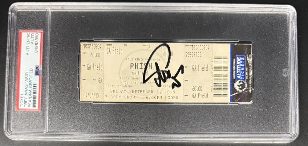 Trey Anastasio — Trey Anastasio Phish Signed Autograph Dicks Colorado 2015 Ticket PSA/DNA COA