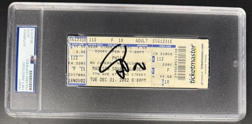 Trey Anastasio — Trey Anastasio Phish Signed Autograph New Years Eve '02 Tom Hanks Ticket PSA/DNA