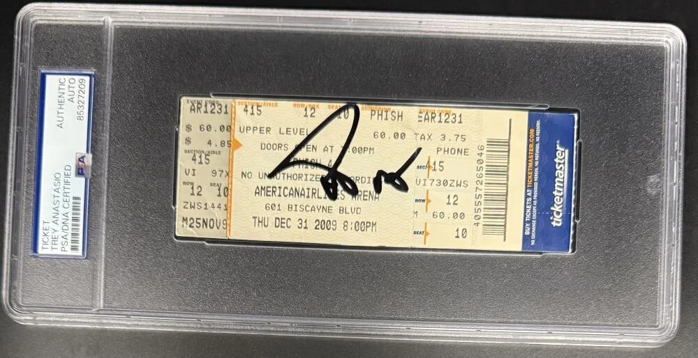 Trey Anastasio — Trey Anastasio Phish Signed Autograph New Years Eve '09 Miami FL Ticket PSA/DNA