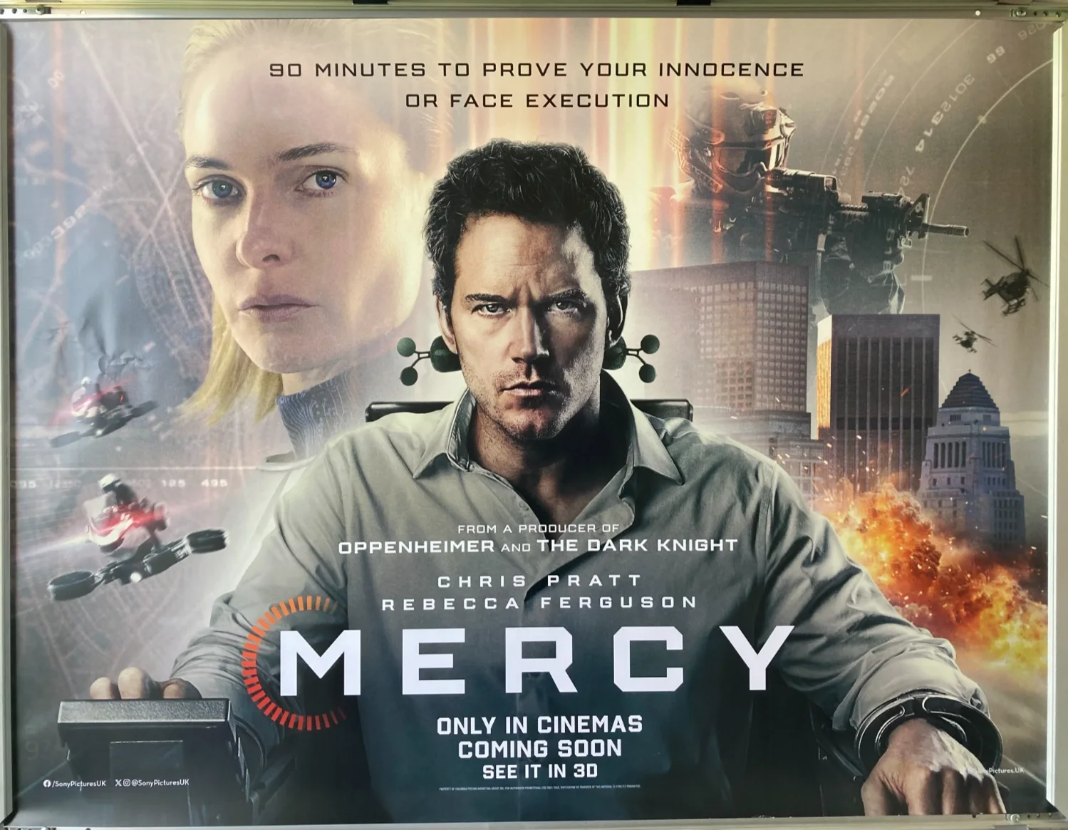 Cinema Poster: MERCY 2026 (Quad) Chris Pratt Rebecca Ferguson Timur Bekmambetov, изображение 2