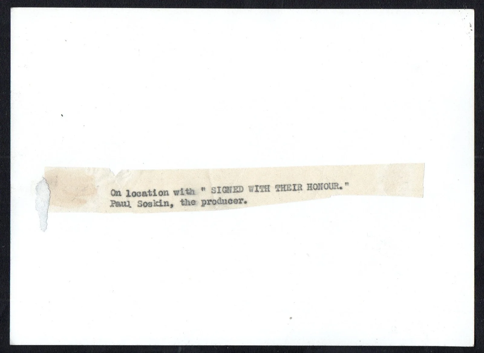SIGNED WITH THEIR HONOUR 1943 Paul Soskin 7x5 STILL #PUB65, image 2