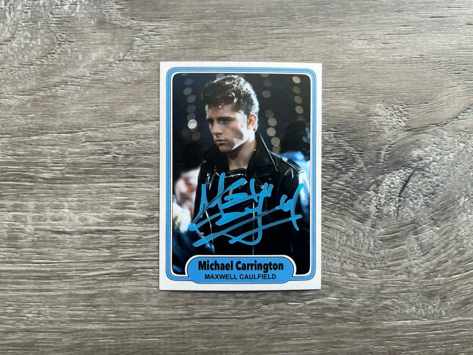 Maxwell Caulfield Signed Custom Grease 2 Trading Card Beckett COA Cool Rider, изображение 2