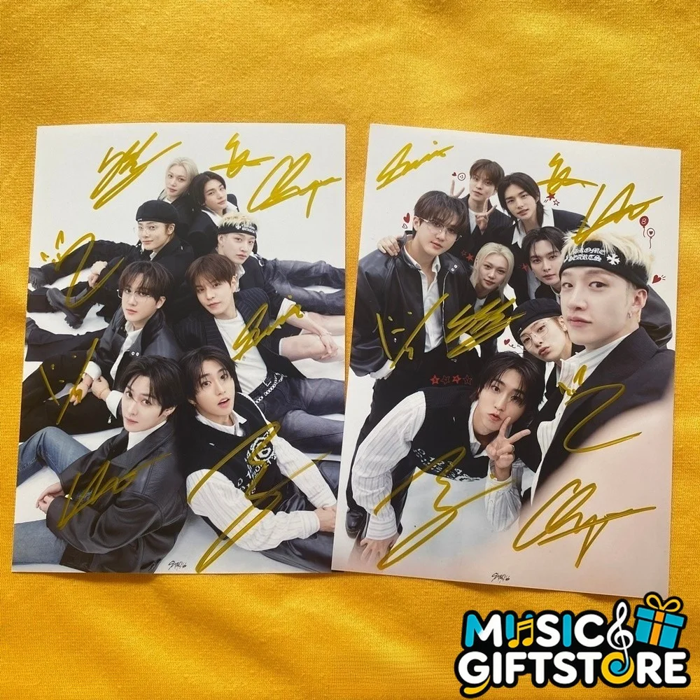 SKZ STRAY KIDS AUTOGRAPHED SIGNED GROUP PHOTO K-POP COLLECTIBLES 4*6 2026B #MUGS, изображение 2