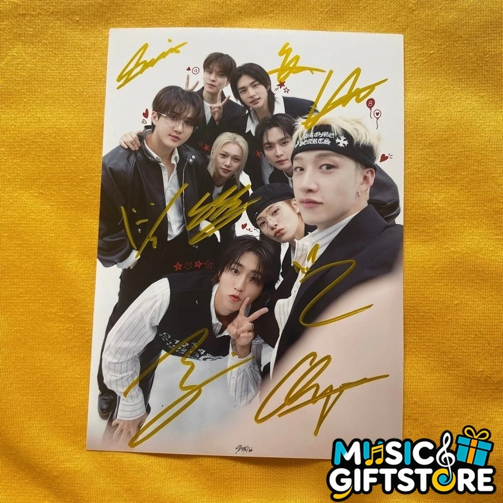 SKZ STRAY KIDS AUTOGRAPHED SIGNED GROUP PHOTO K-POP COLLECTIBLES 4*6 2026B #MUGS, изображение 3