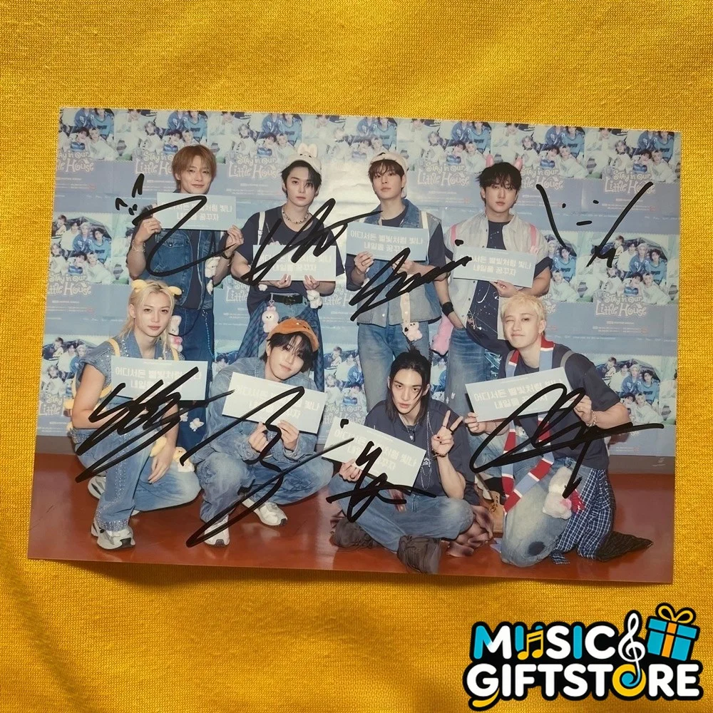 SKZ STRAY KIDS AUTOGRAPHED SIGNED GROUP PHOTO K-POP COLLECTIBLES 4*6 2026A #MUGS, изображение 3
