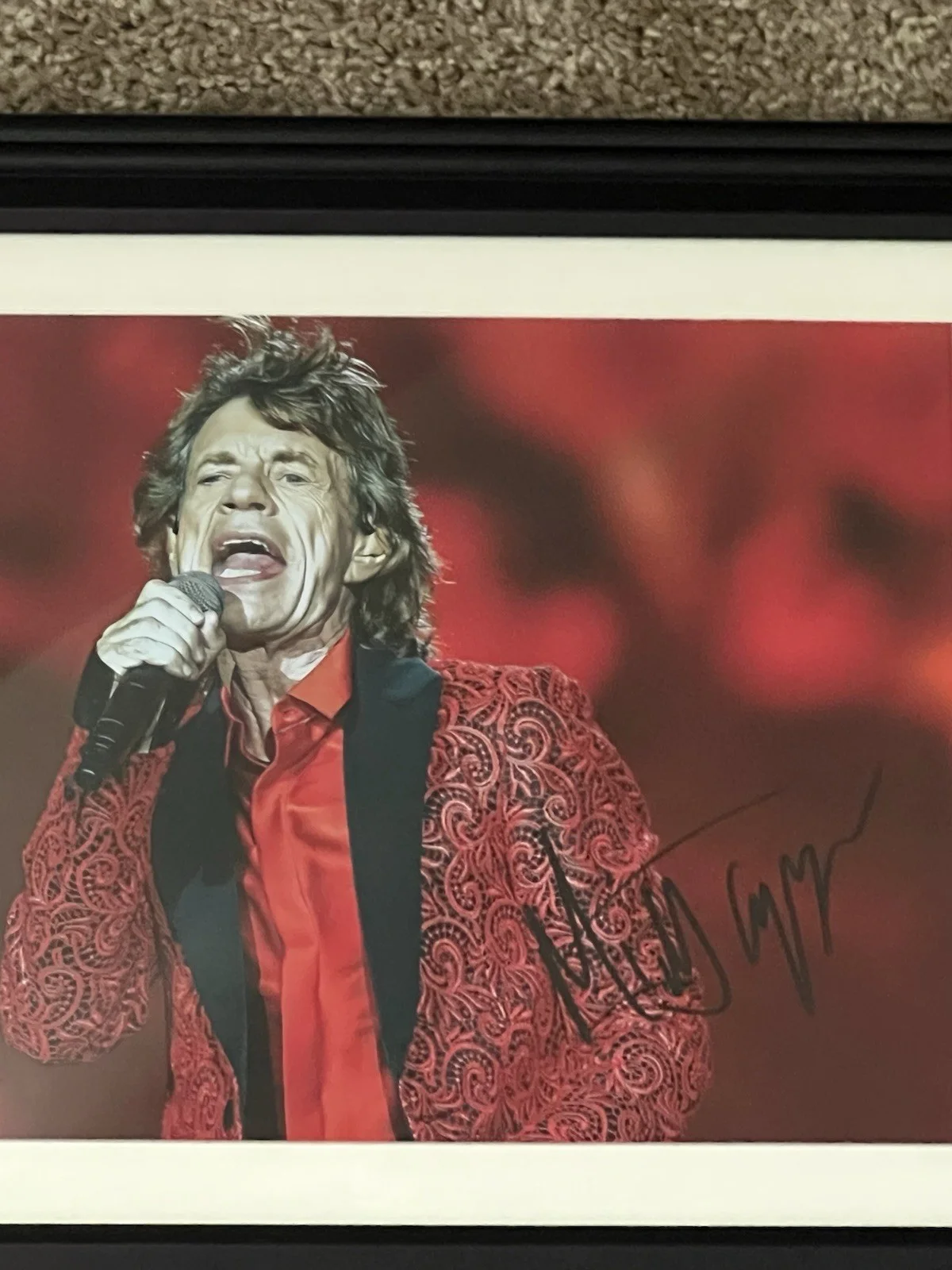 MICK JAGGER Autographed signed 8 X 11.5 Fully Framed Photo Rolling Stones, image 4