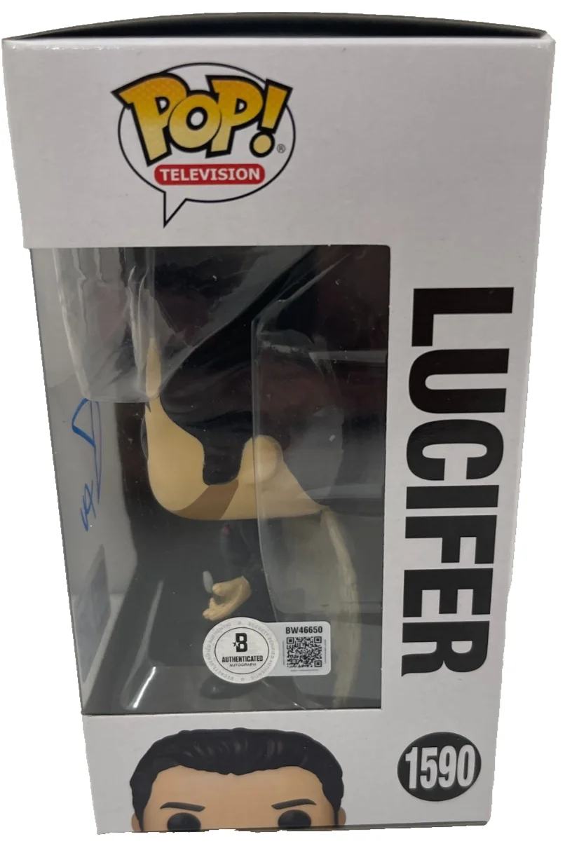 Tom Ellis — Tom Ellis Signed Lucifer Funko 1590 2024 LE Authentic Autograph Beckett, изображение 2