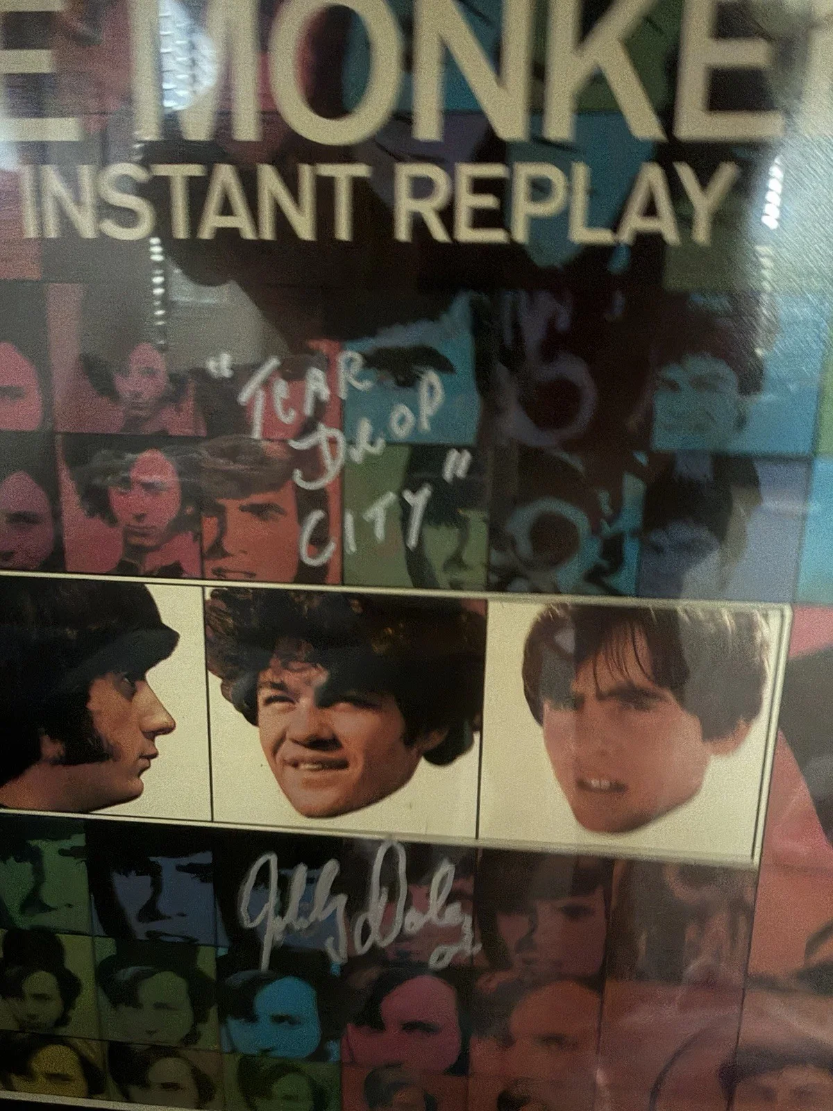 Monkees Instant Replay LP Signed Davy Jones Micky Dolenz PSA Inscribed Framed, image 2