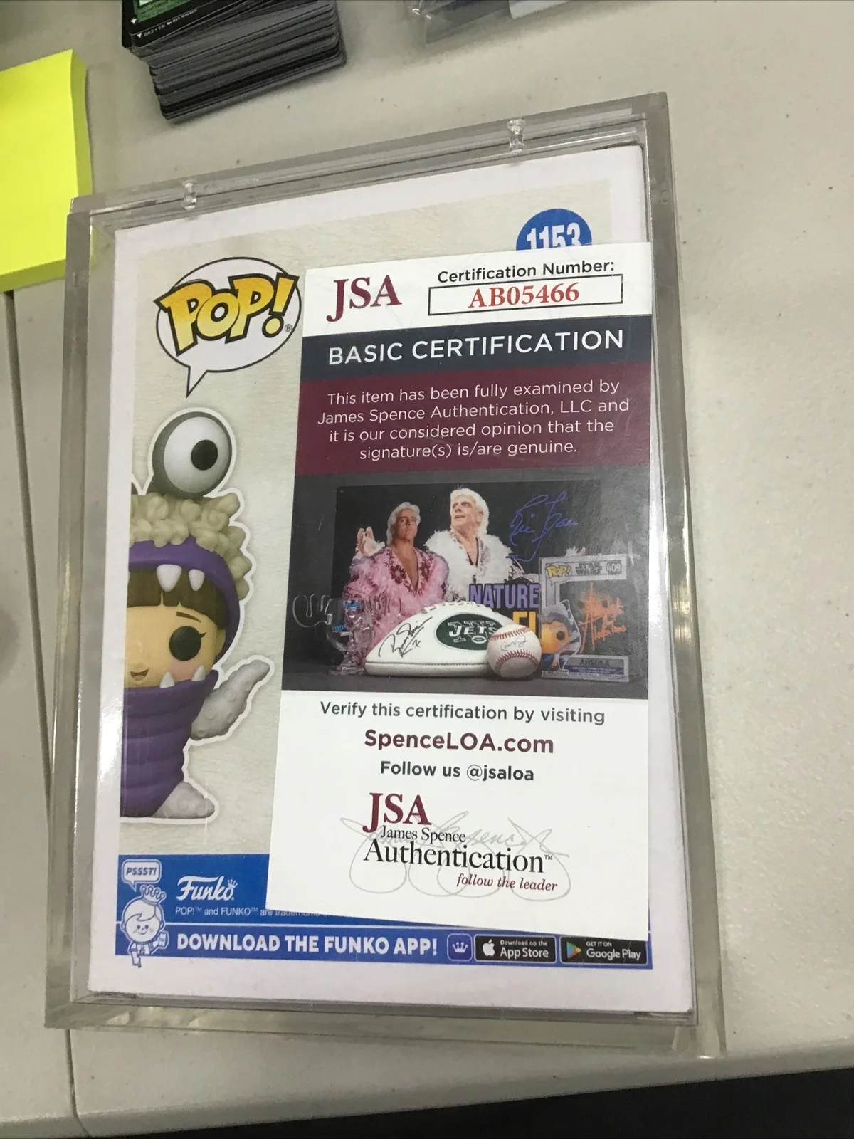 Autographed Mary Gibbs Signed & Sketch Boo Monsters Inc #1153 Funko Pop JSA COA, image 3