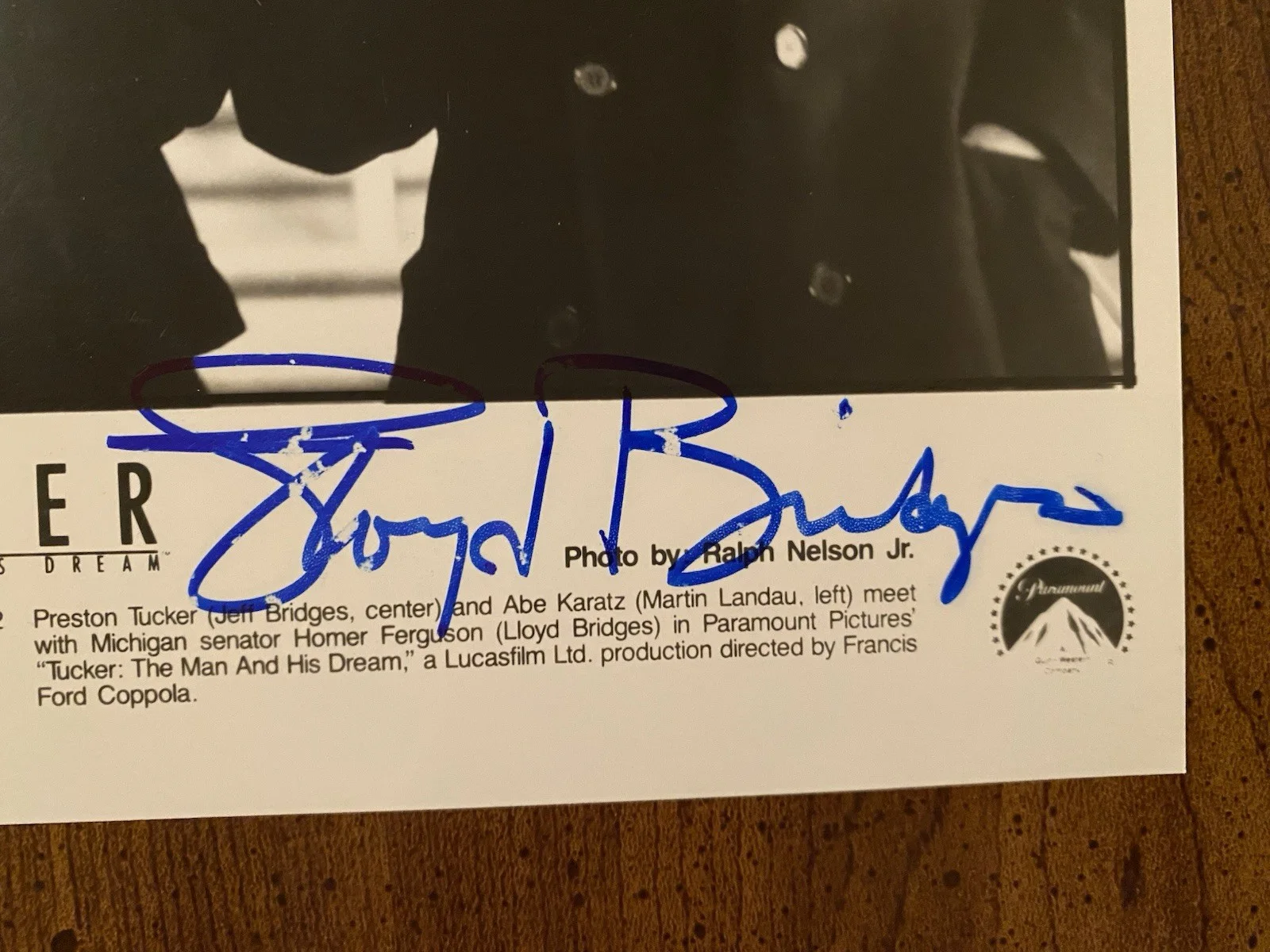Jeff Bridges, Lloyd Bridges — Jeff Bridges Lloyd Bridges Signed Autographed Photo With COA Tucker Lucasfilm, изображение 4