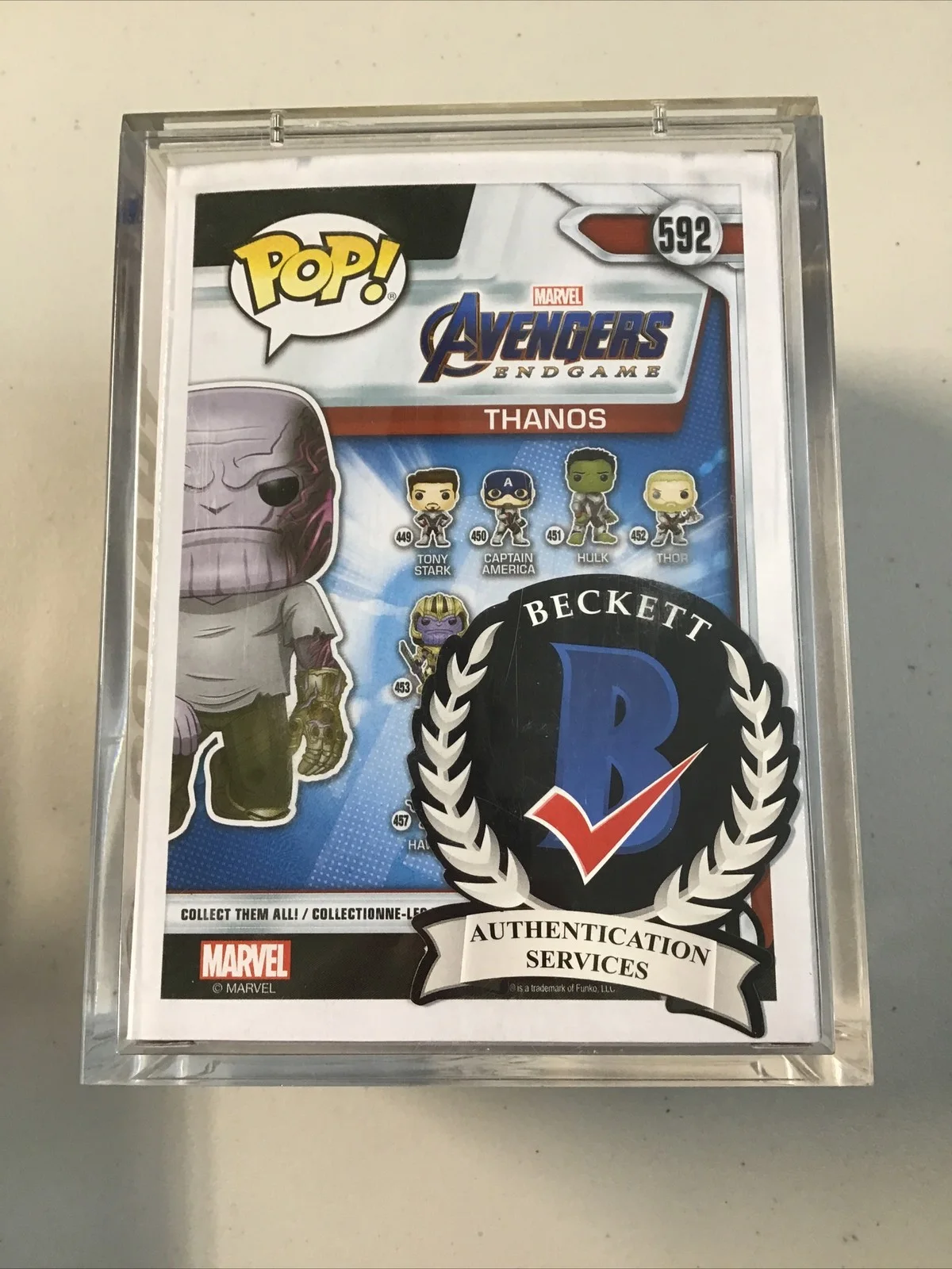 Funko Pop! #592 Marvel Thanos Signed by Josh Brolin Beckett COA, image 3