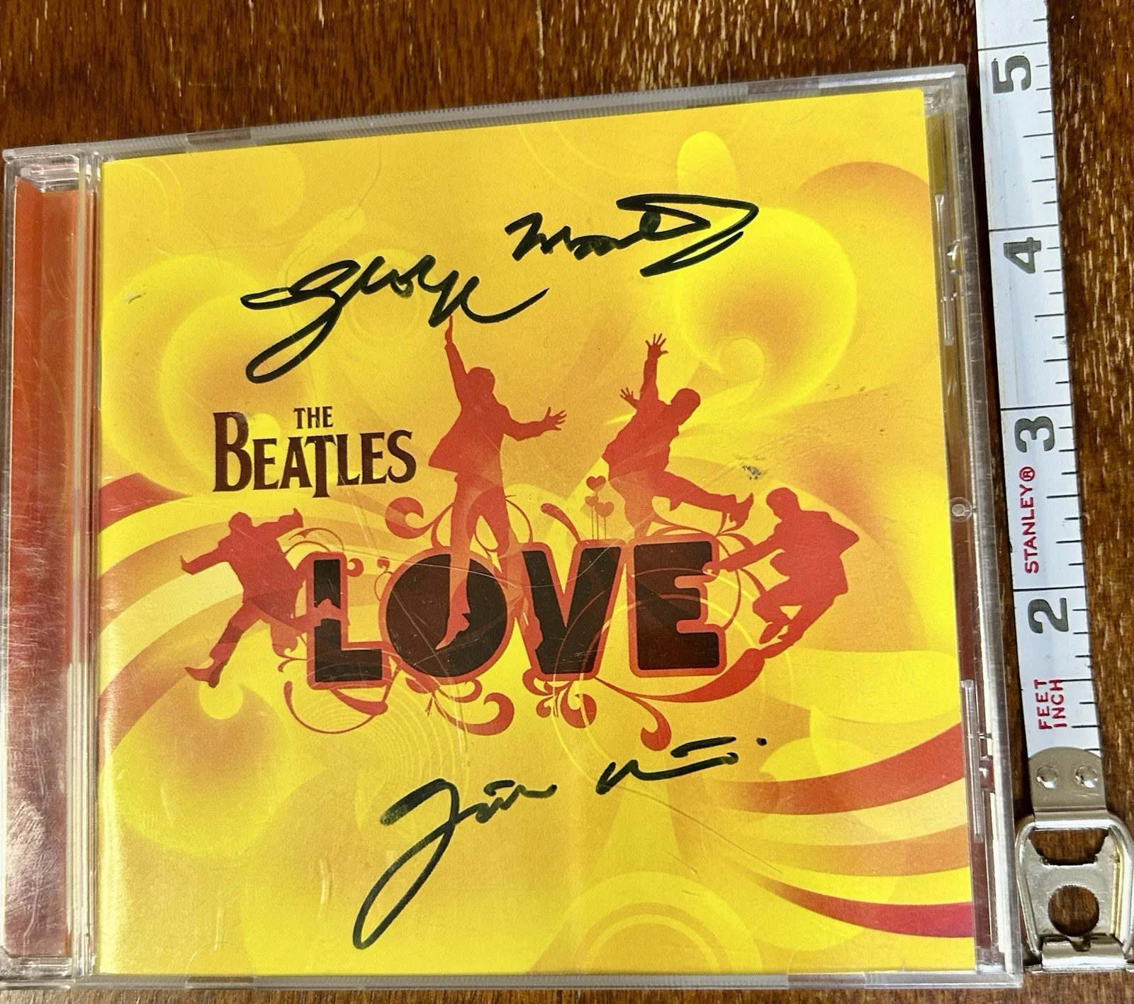 Beatles Love CD Signed By Sir George Martin And Giles Martin Autograph Cirque LV, image 2