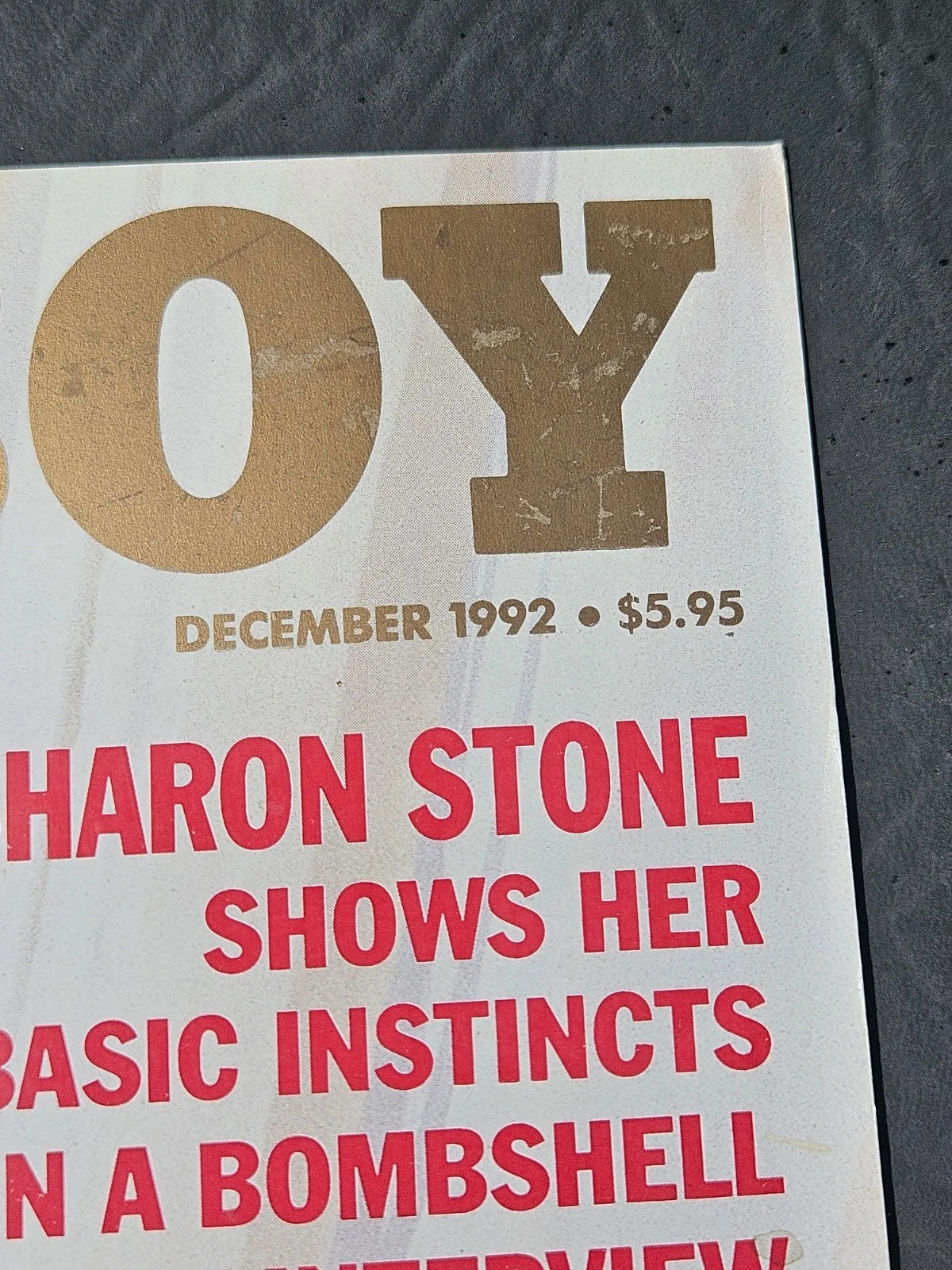December 1992 SHARON STONE PLAYBOY COA Cover Only Signed Auto In-Person, image 4