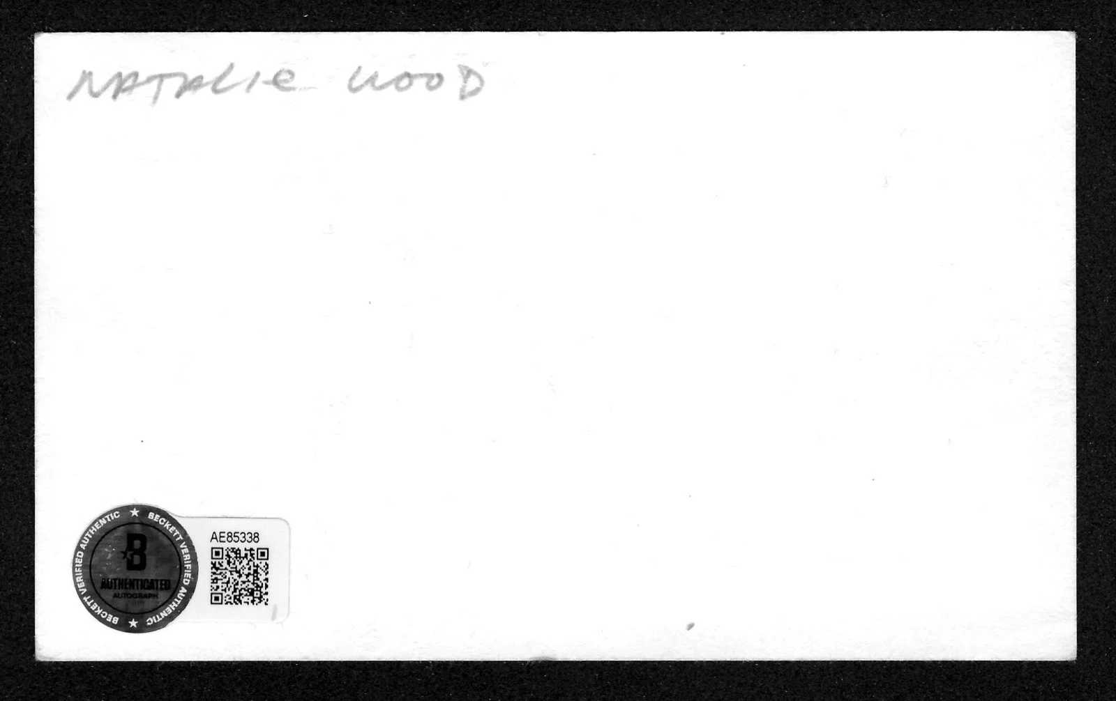 Natalie Wood Signed Autographed 3x5 Card Beckett BAS Letter West Side Story, изображение 2