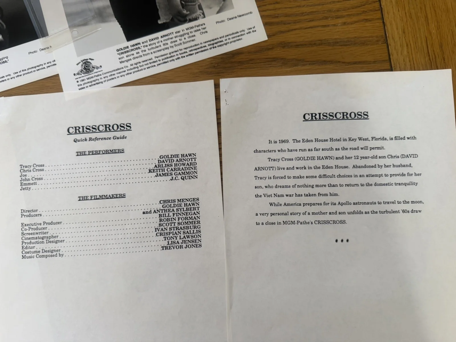 RARE Goldie Hawn “Crisscross” 1991 Press Kit With Photos and slides, изображение 5