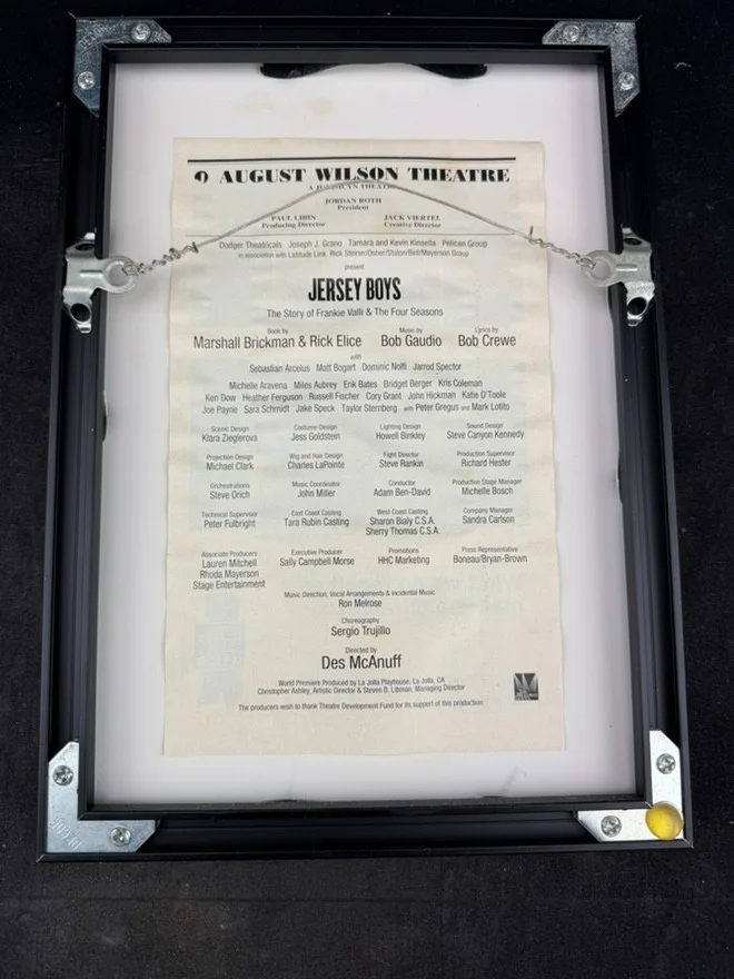 Jersey Boys Cast Signed Playbill August Wilson Theatre framed., image 2