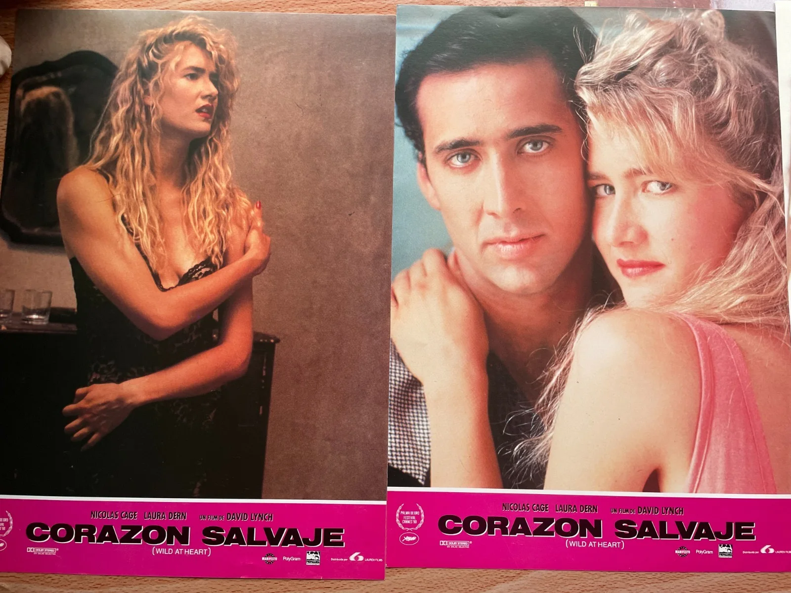 Wild at Heart Spanish 1990 12 LOBBY CARD SET David Lynch Nicolas Cage 13x9" RARE, image 3