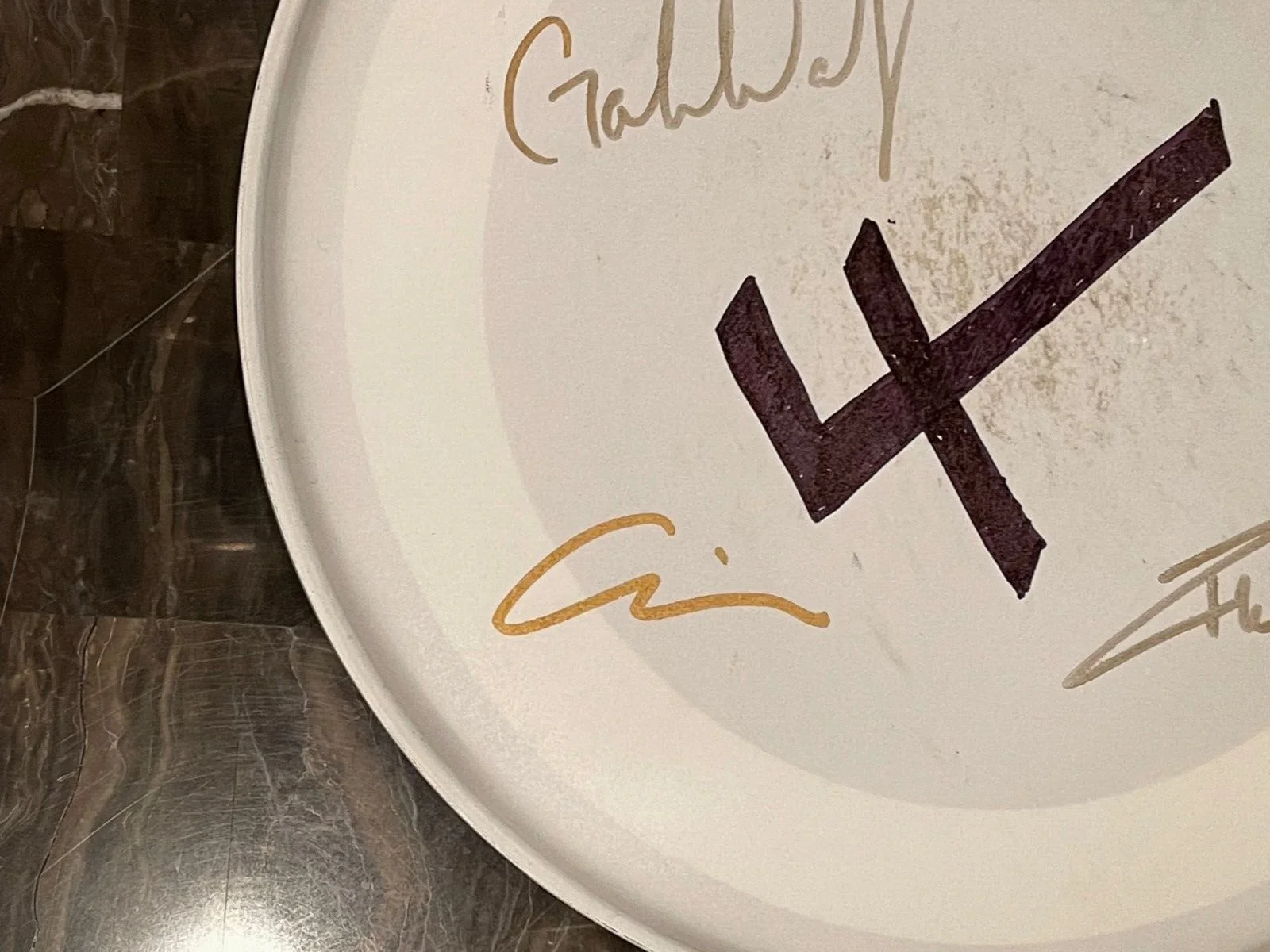 JULIEN-K ~ Authentic Band Signed Drumhead - Hand Drawn Logo - Orgy - Ryan Shuck, изображение 3