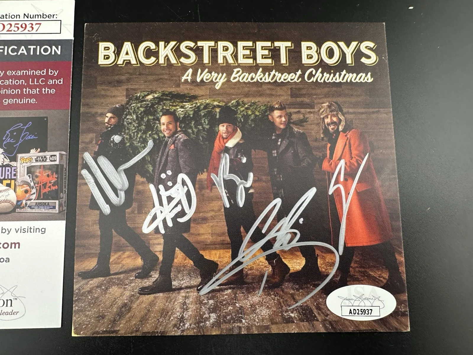 Nick Carter, Howie Dorough, AJ McLean, Brian Littrell, Kevin Rich — Backstreet Boys Full Band 5 Members Signed Autograph CD Photo Nick Carter JSA, изображение 2