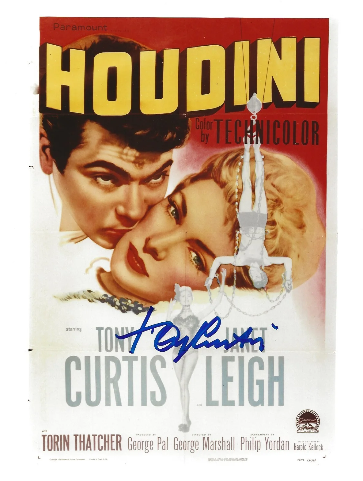 Tony Curtis — Tony Curtis Harry Houdini Original Signed Photo In Person Autograph COA magician