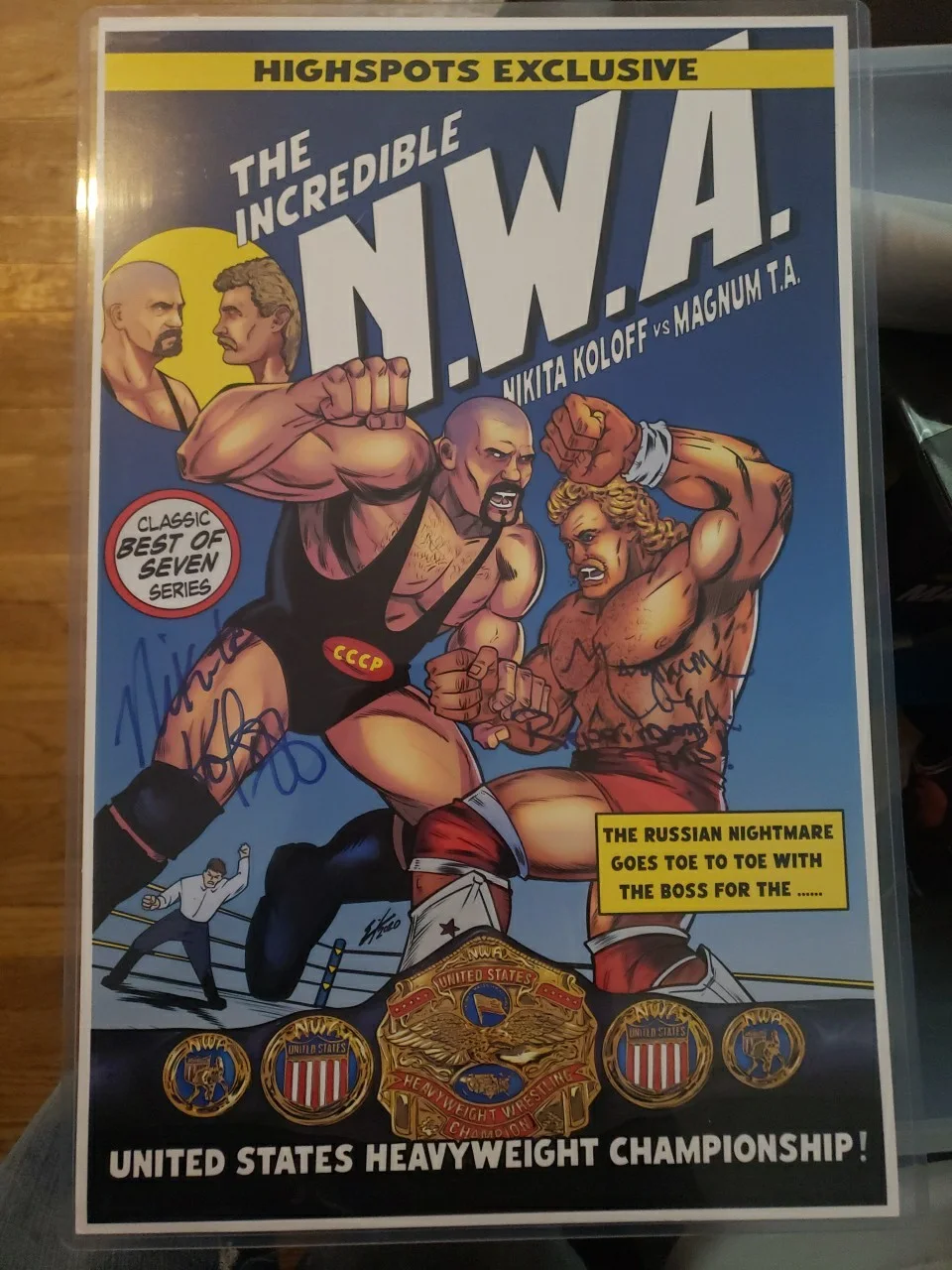 Nikita Koloff Vs Magnum T.A. signed Poster 11 X 17, image 2