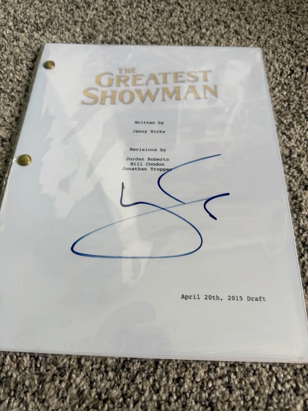 Hugh Jackman — The Greatest Showman Draft Script Signed By Hugh Jackman, image 3