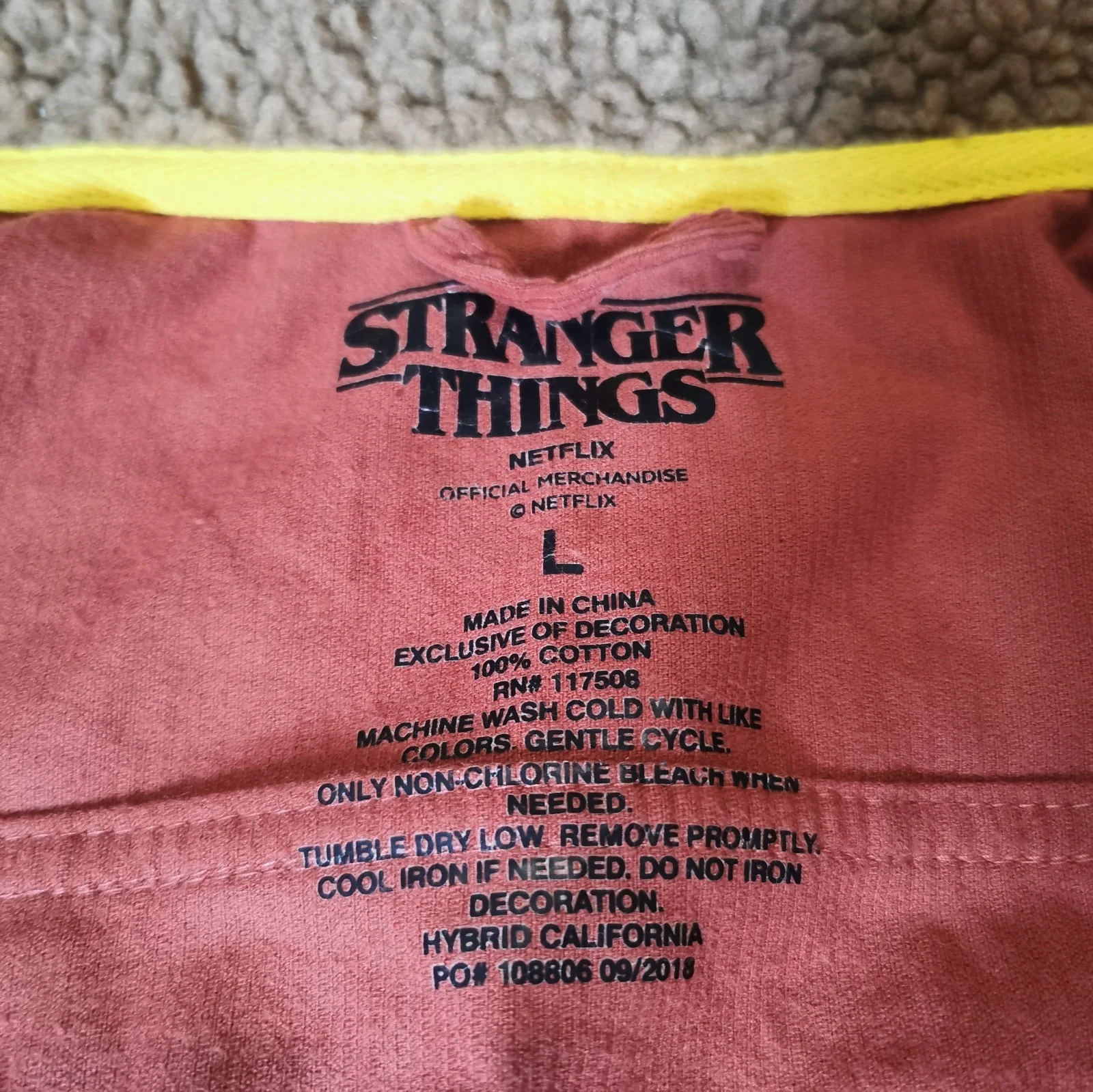 Stranger Things Official Netflix Corduroy Nancy Sherpa Jacket Youth L 12-14 Rust, image 5