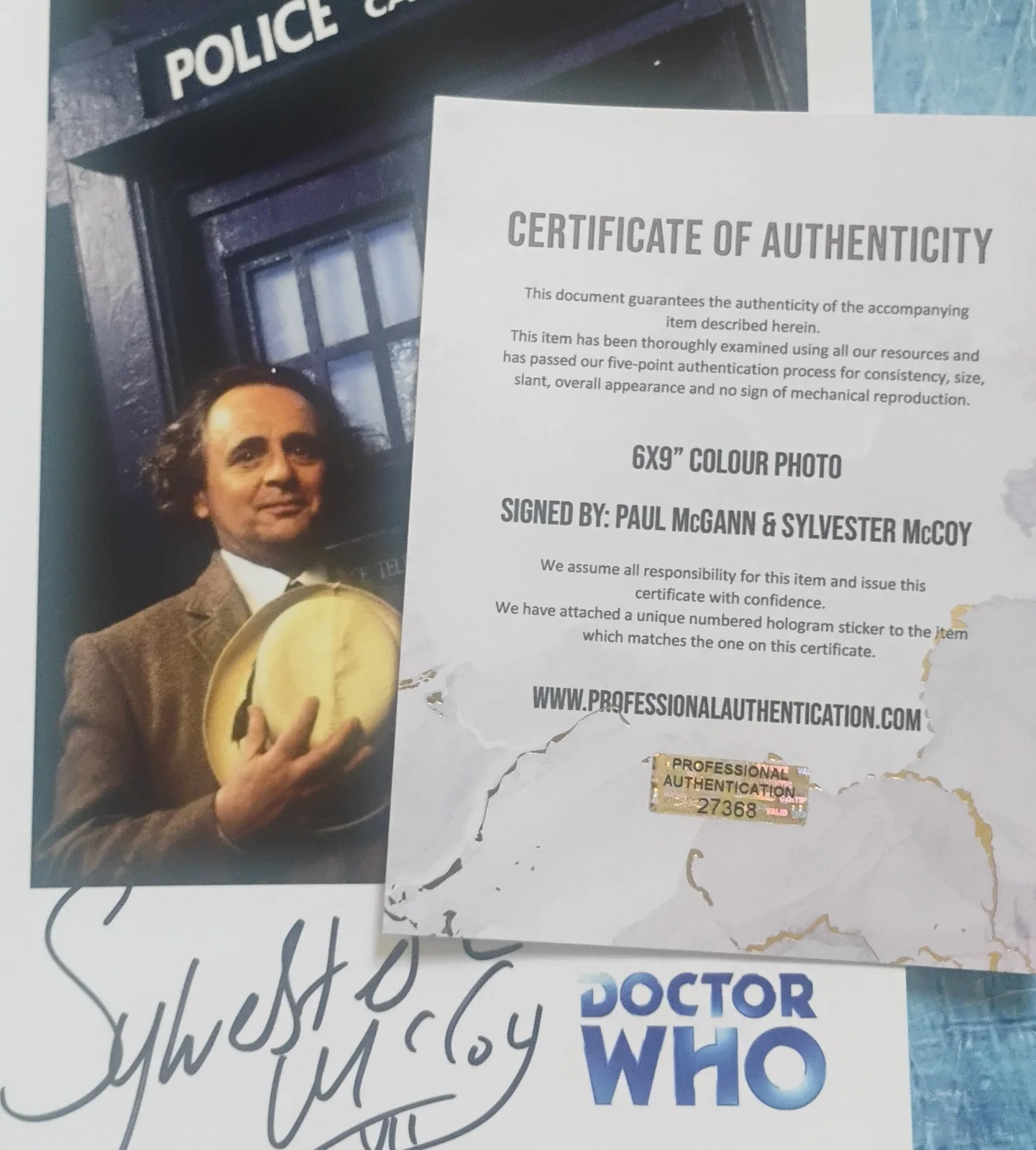Sylvester McCoy & Paul McGann Hand Signed Photo COA Doctor Who NO US TARIFFS, изображение 5