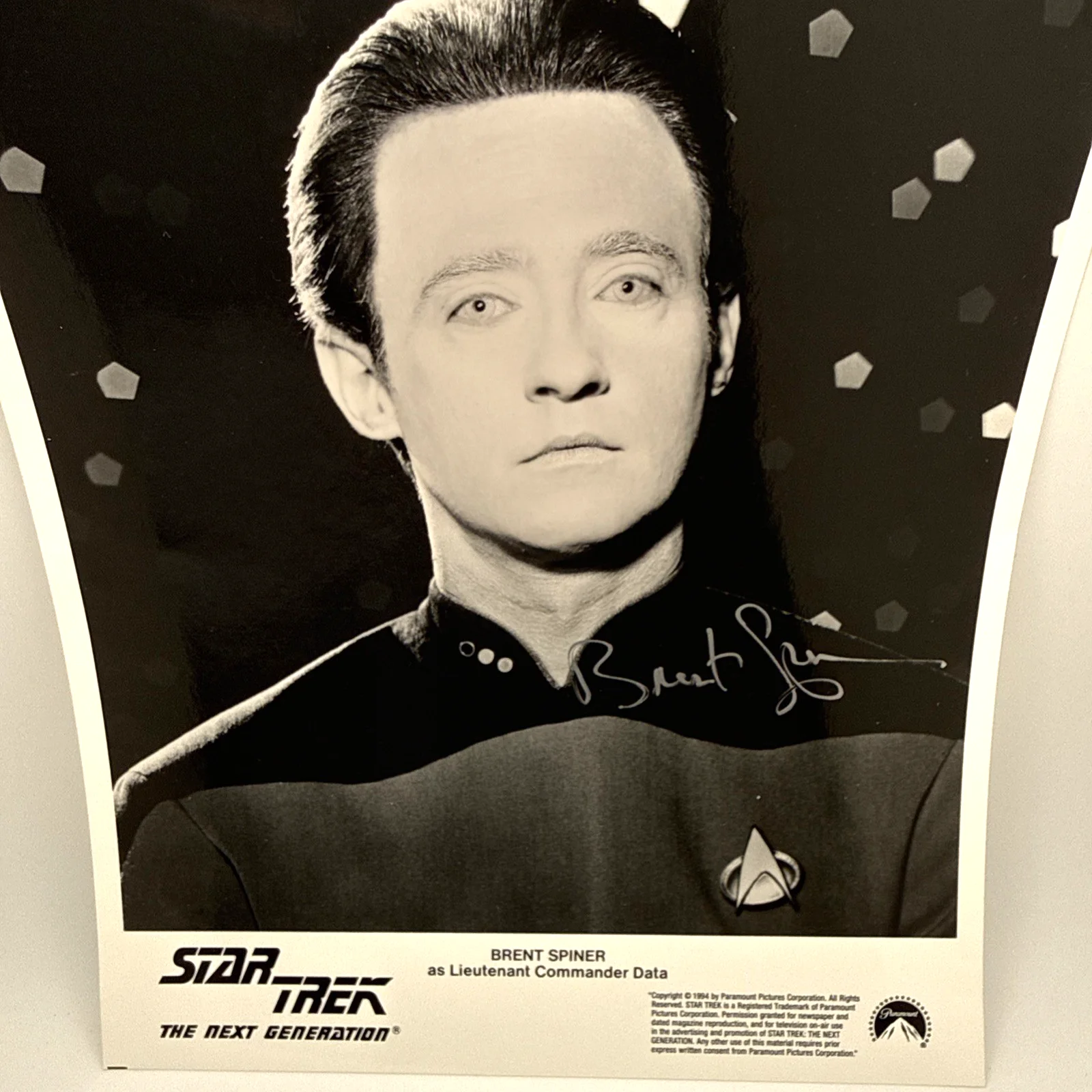 Brent Spiner — Brent Spiner Autographed In Silver 8x10 Photo Star Trek 1990 8x10 Press Photo, изображение 3
