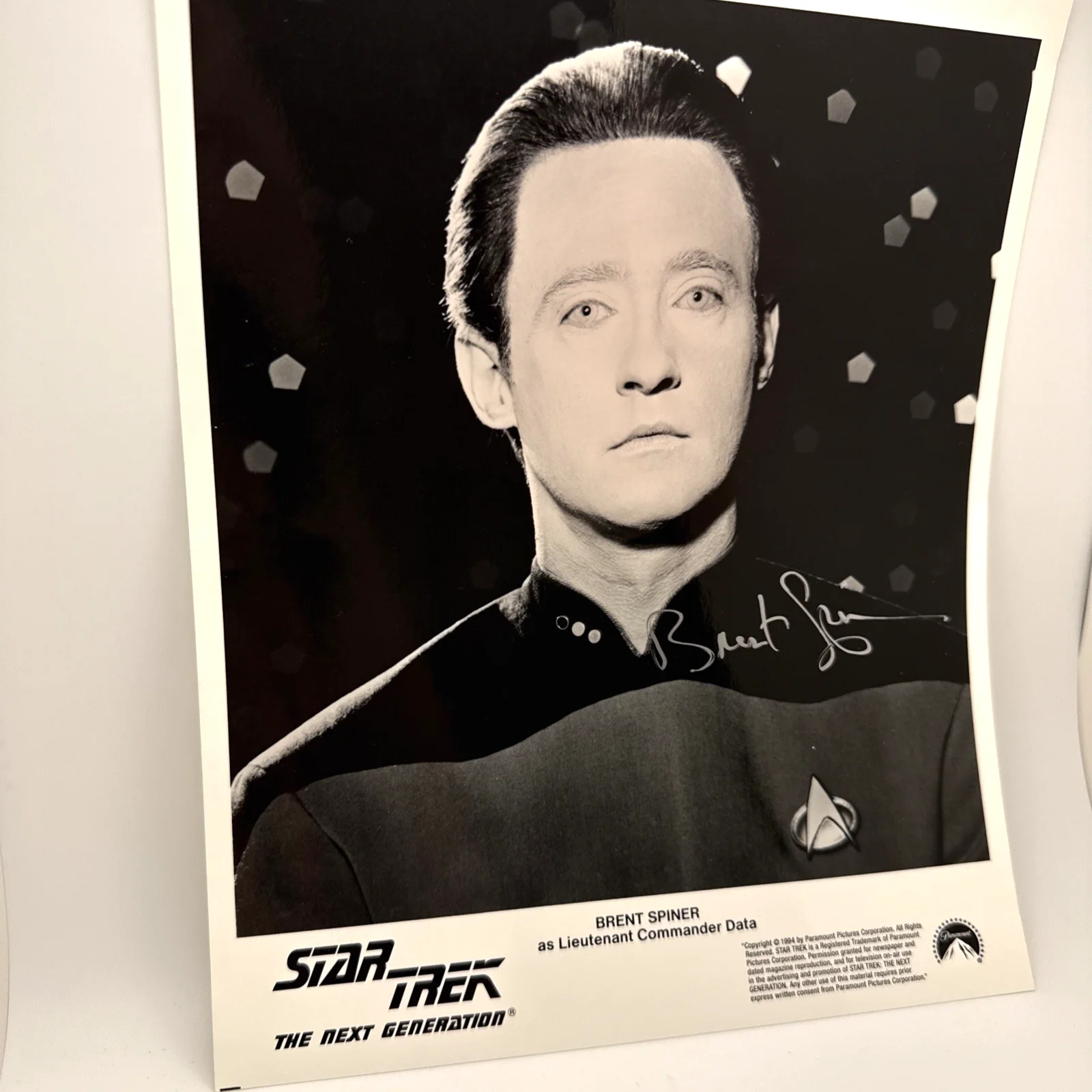 Brent Spiner — Brent Spiner Autographed In Silver 8x10 Photo Star Trek 1990 8x10 Press Photo, изображение 4