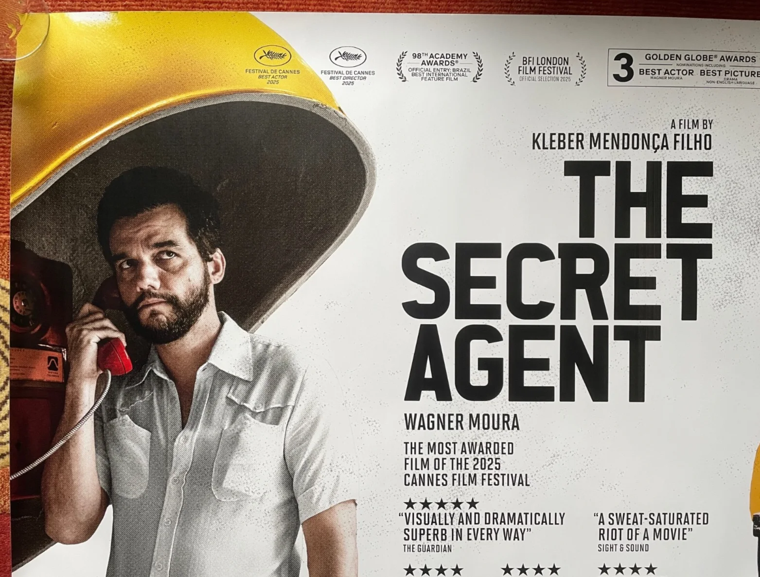 THE SECRET AGENT (2025) Original UK Quad Movie Film Poster Wagner Moura, изображение 2