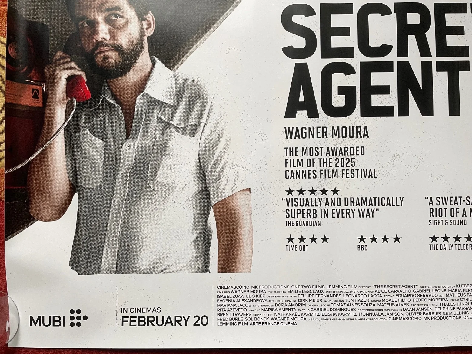 THE SECRET AGENT (2025) Original UK Quad Movie Film Poster Wagner Moura, изображение 4