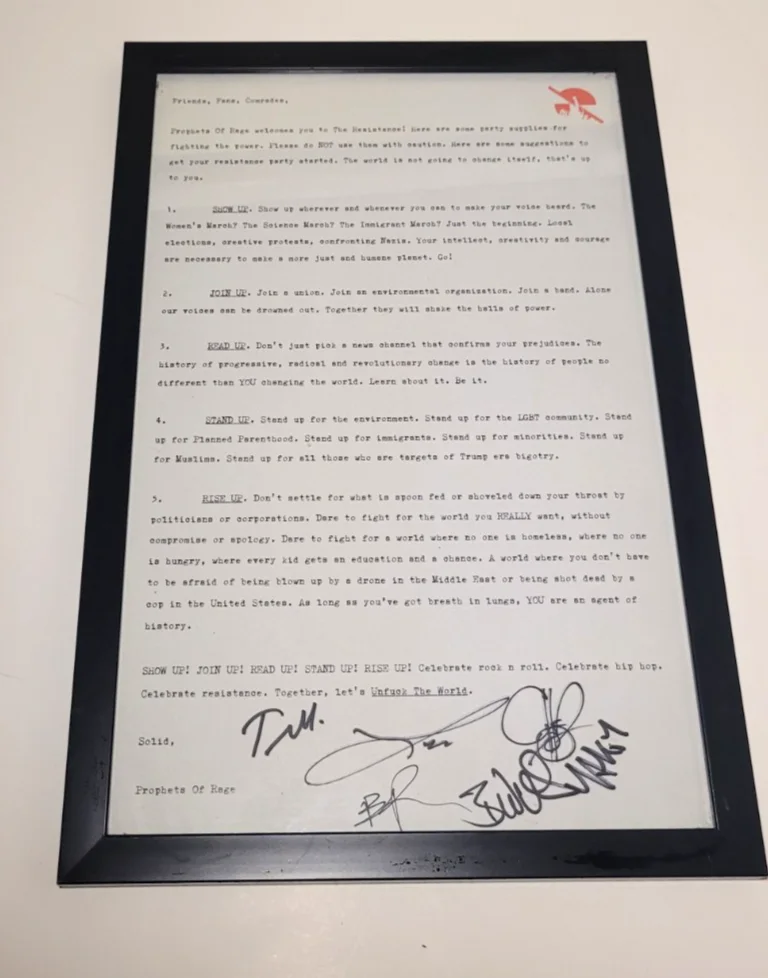 Prophets of Rage Signed Resistance Letter + Shepard Fairey Poster Deluxe, изображение 2