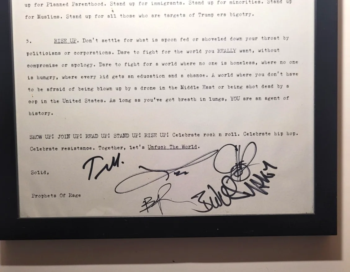 Prophets of Rage Signed Resistance Letter + Shepard Fairey Poster Deluxe, изображение 4
