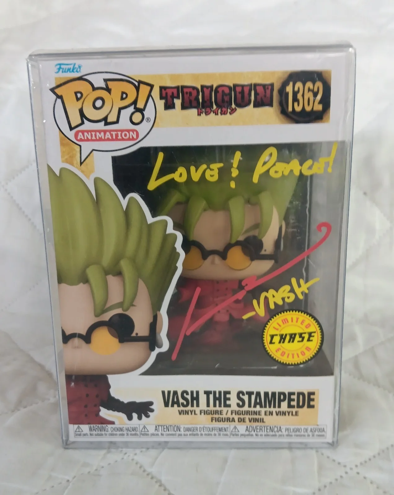 Johnny Yong Bosch — Johnny Yong Bosch Signed Trigun Vash the Stampede Chase Funko Pop #1362 JSA Cert