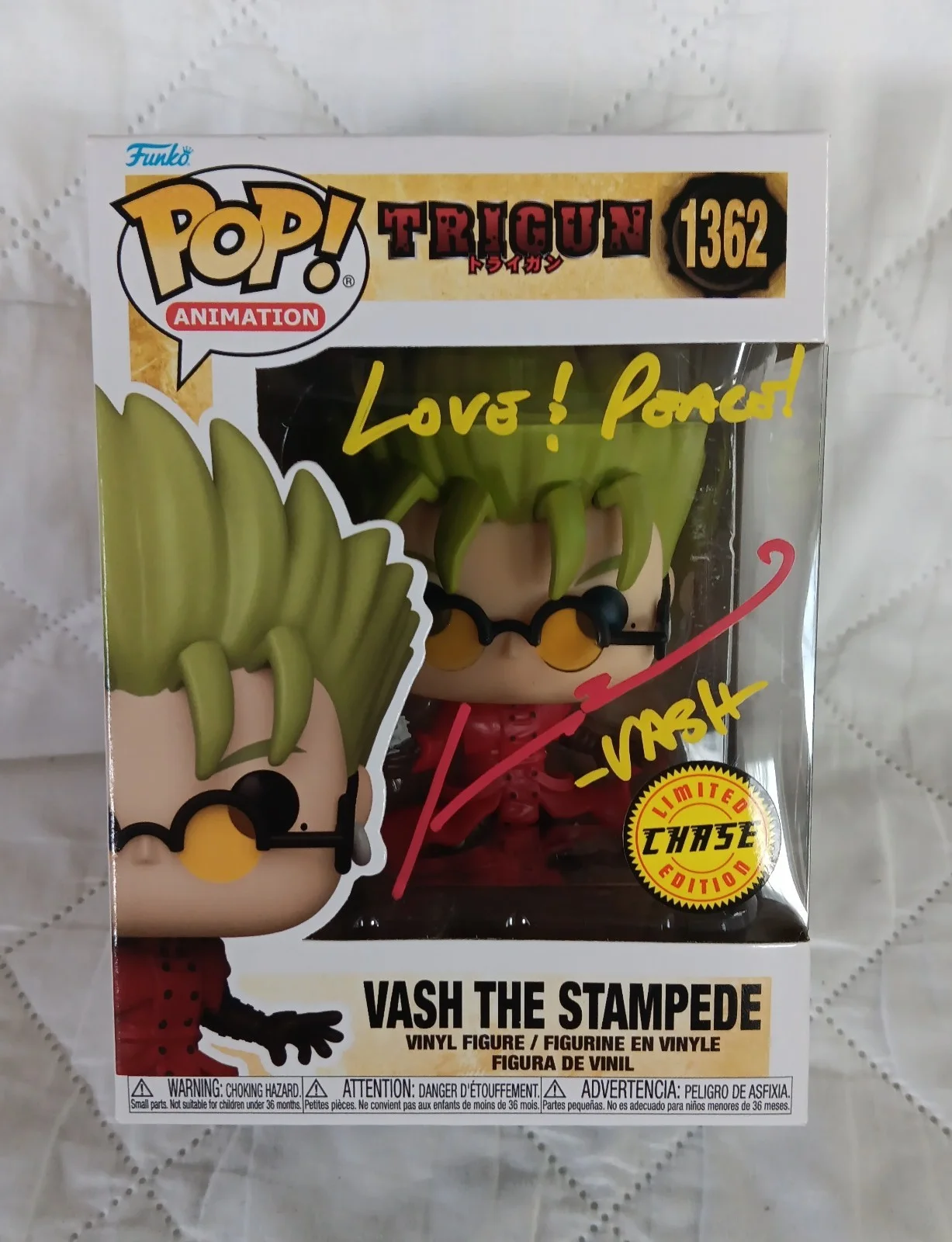 Johnny Yong Bosch — Johnny Yong Bosch Signed Trigun Vash the Stampede Chase Funko Pop #1362 JSA Cert, image 2