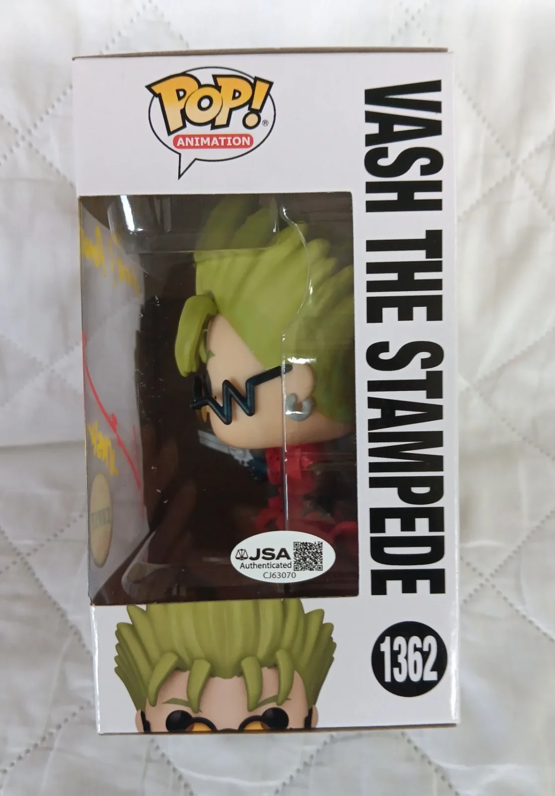 Johnny Yong Bosch — Johnny Yong Bosch Signed Trigun Vash the Stampede Chase Funko Pop #1362 JSA Cert, image 4