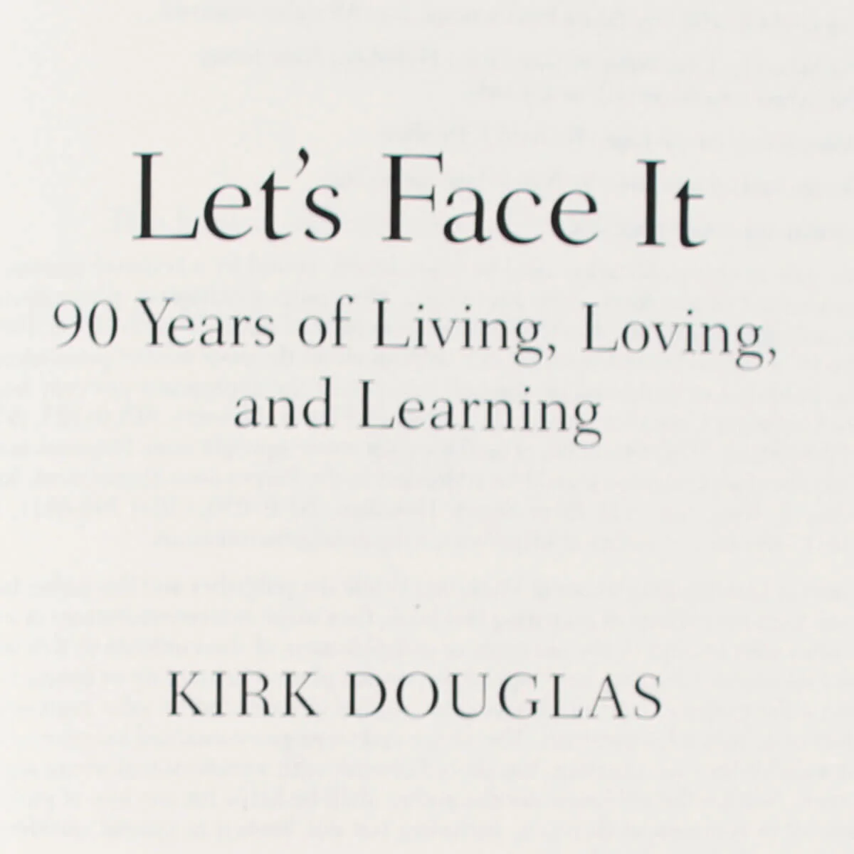 Kirk Douglas Signed Book Let's Face It - COA JSA, image 4