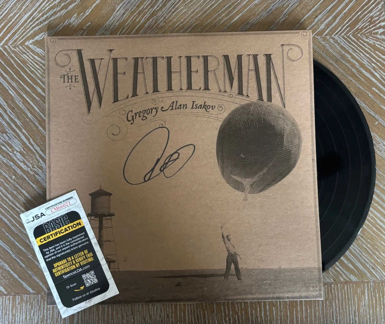 GREGORY ALAN ISAKOV WEATHERMAN SIGNED JSA COA Vinyl LP Record autograph, image 2