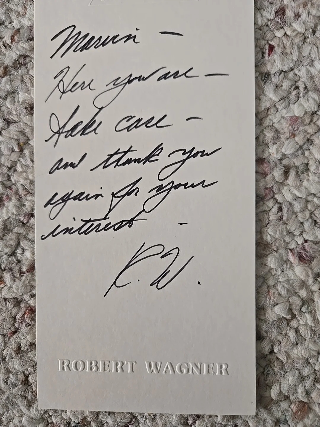 robert wagner — Robert Wagner ' Hart To Hart ' Signed Note On R.J. Productions Stationary!..., изображение 4