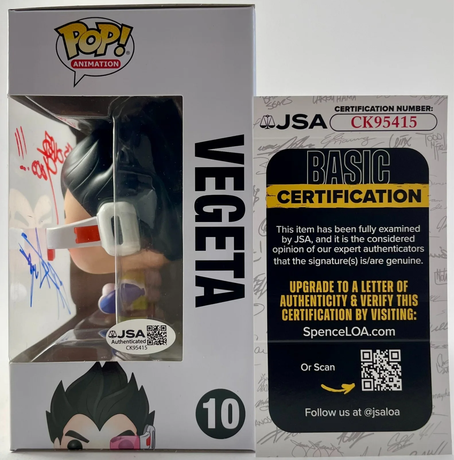 Chris Sabat — Chris Sabat Signed Dragon Ball Z Vegeta Funko POP! Vinyl #10 Autograph JSA COA, изображение 3