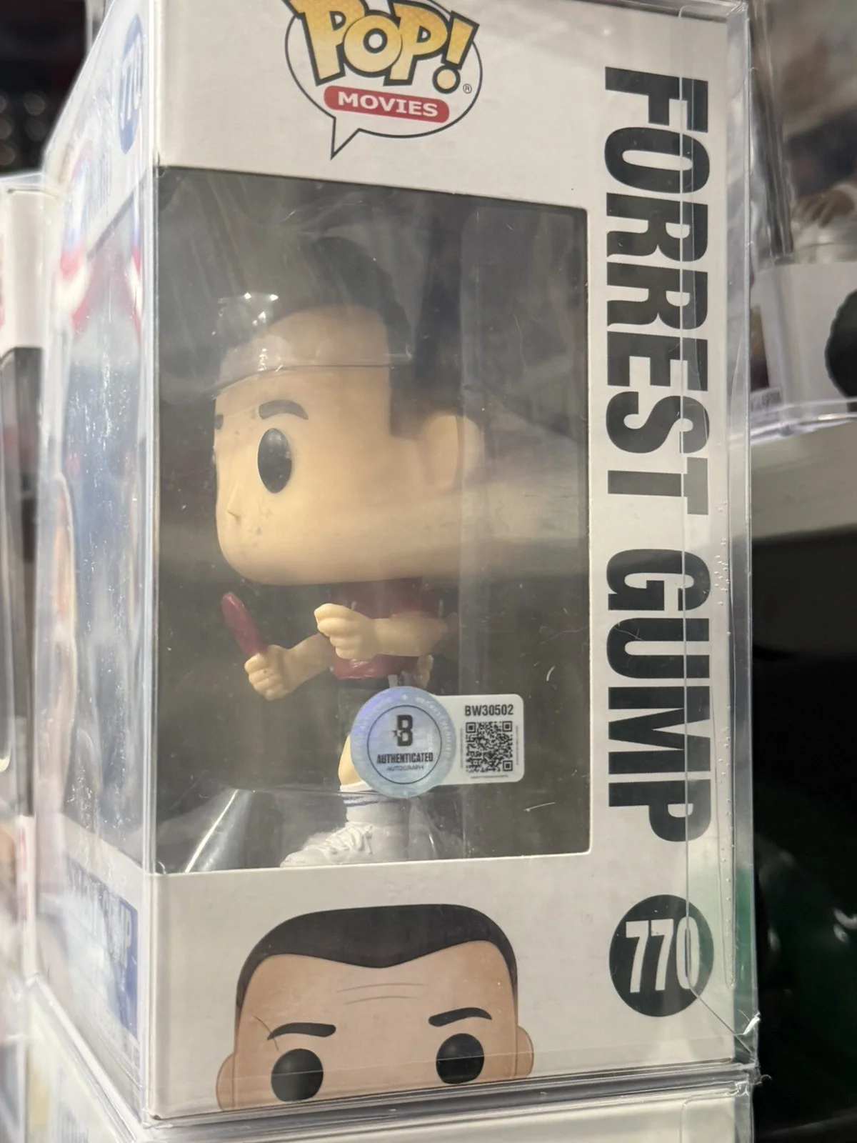 Tom Hanks — Tom Hanks Signed Forrest Gump Funko Pop 770 Autographed Beckett BAS (Smudge), image 2