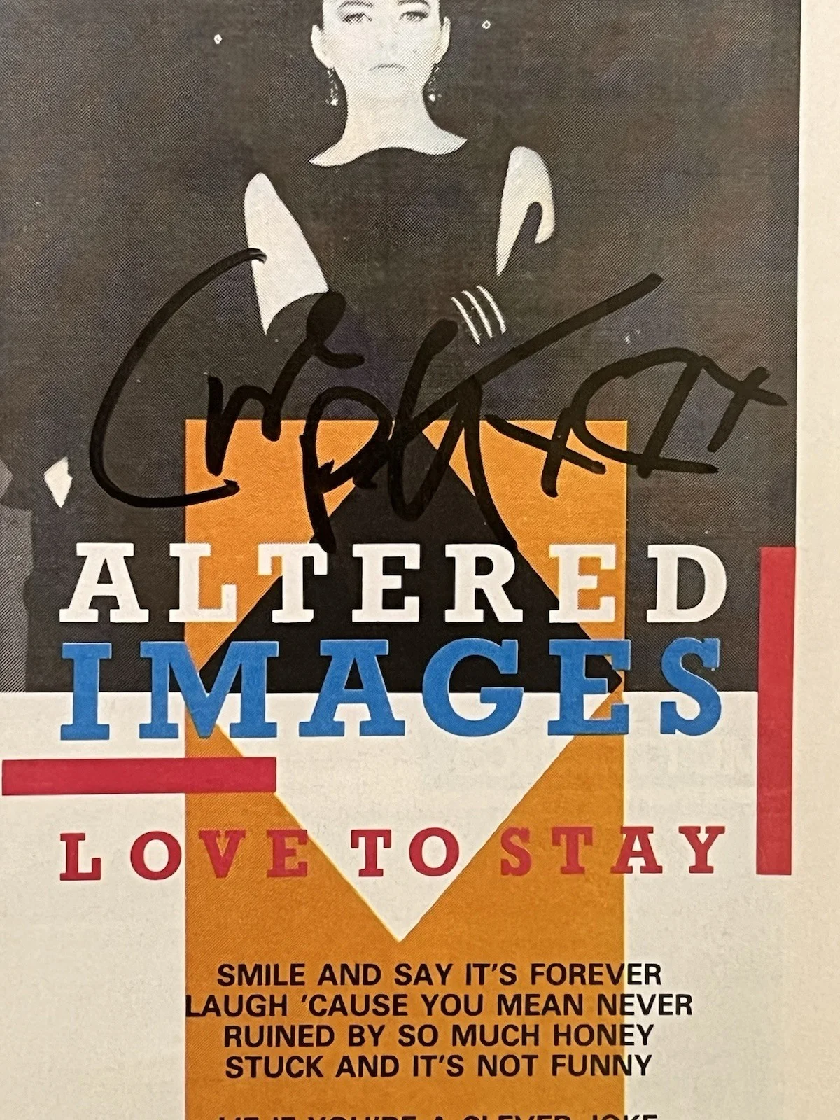 Clare Grogan Altered Images Signed Flyer Original Autograph Love To Stay, изображение 2
