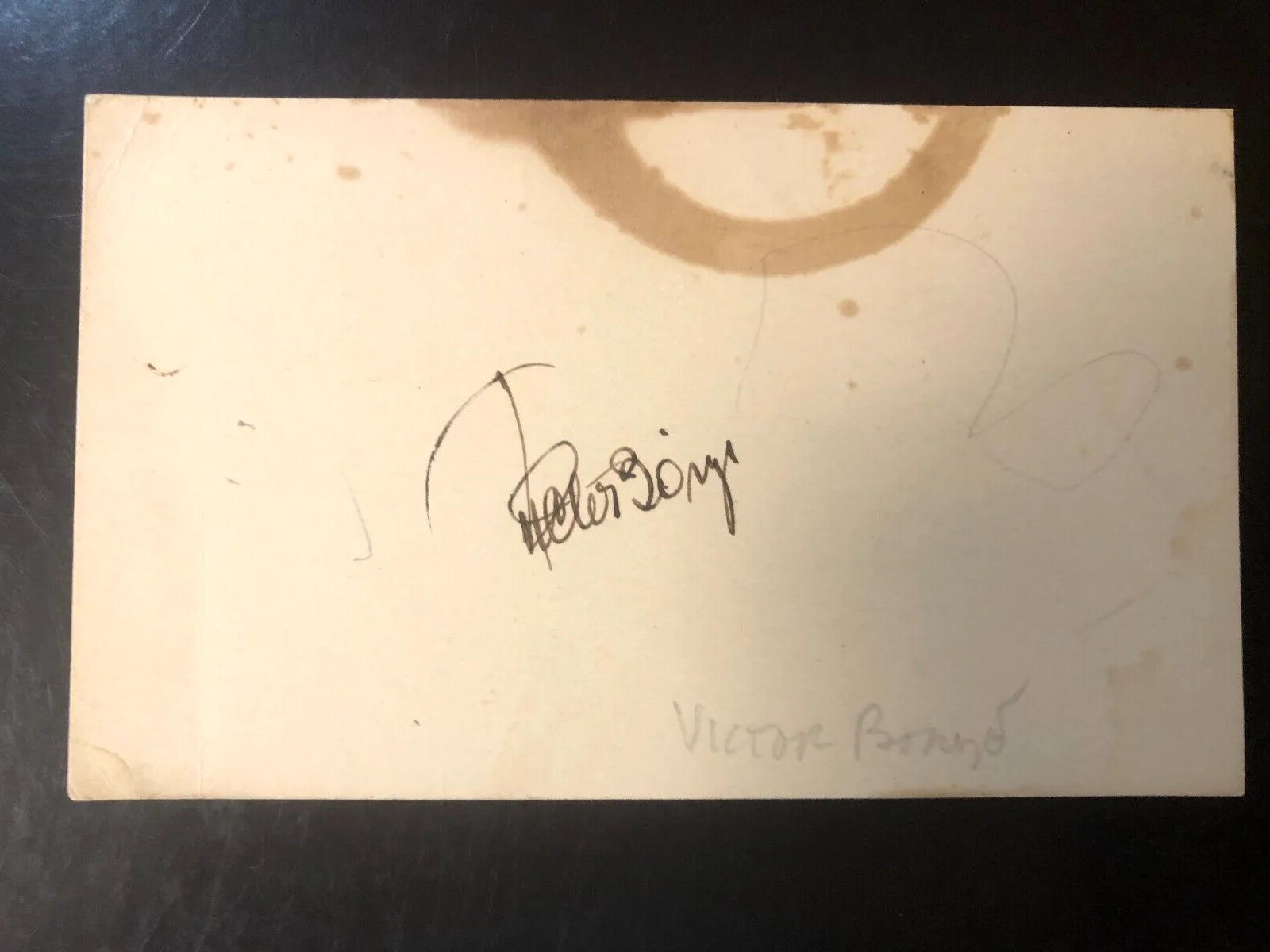 Victor Borge — Victor Borge - Danish Comedian - Autographed Hand-Signed 3x5" Index Card, изображение 2