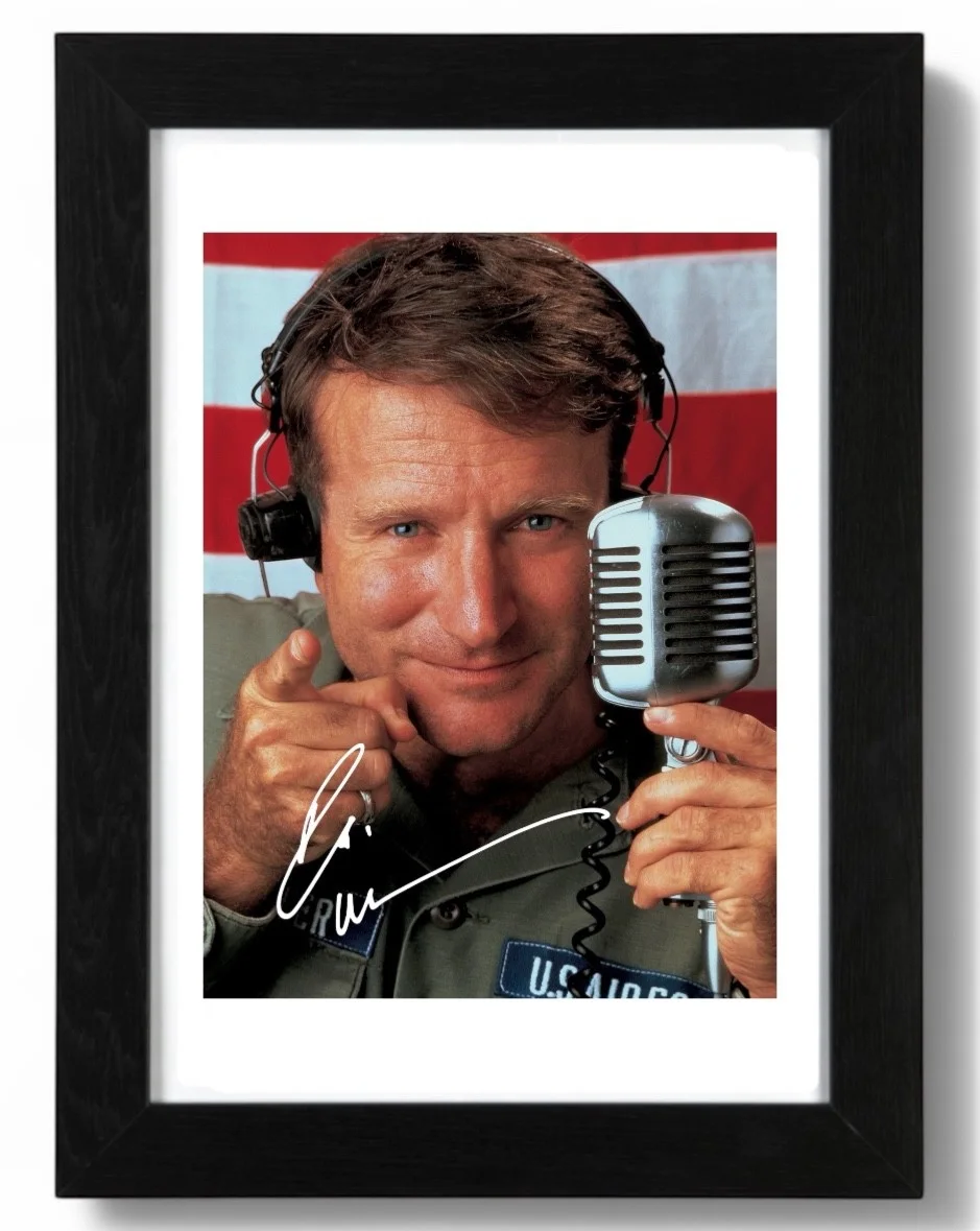 Robin William Signed autograph PHOTO Pre Print 6x4/A4/ Framed, image 3