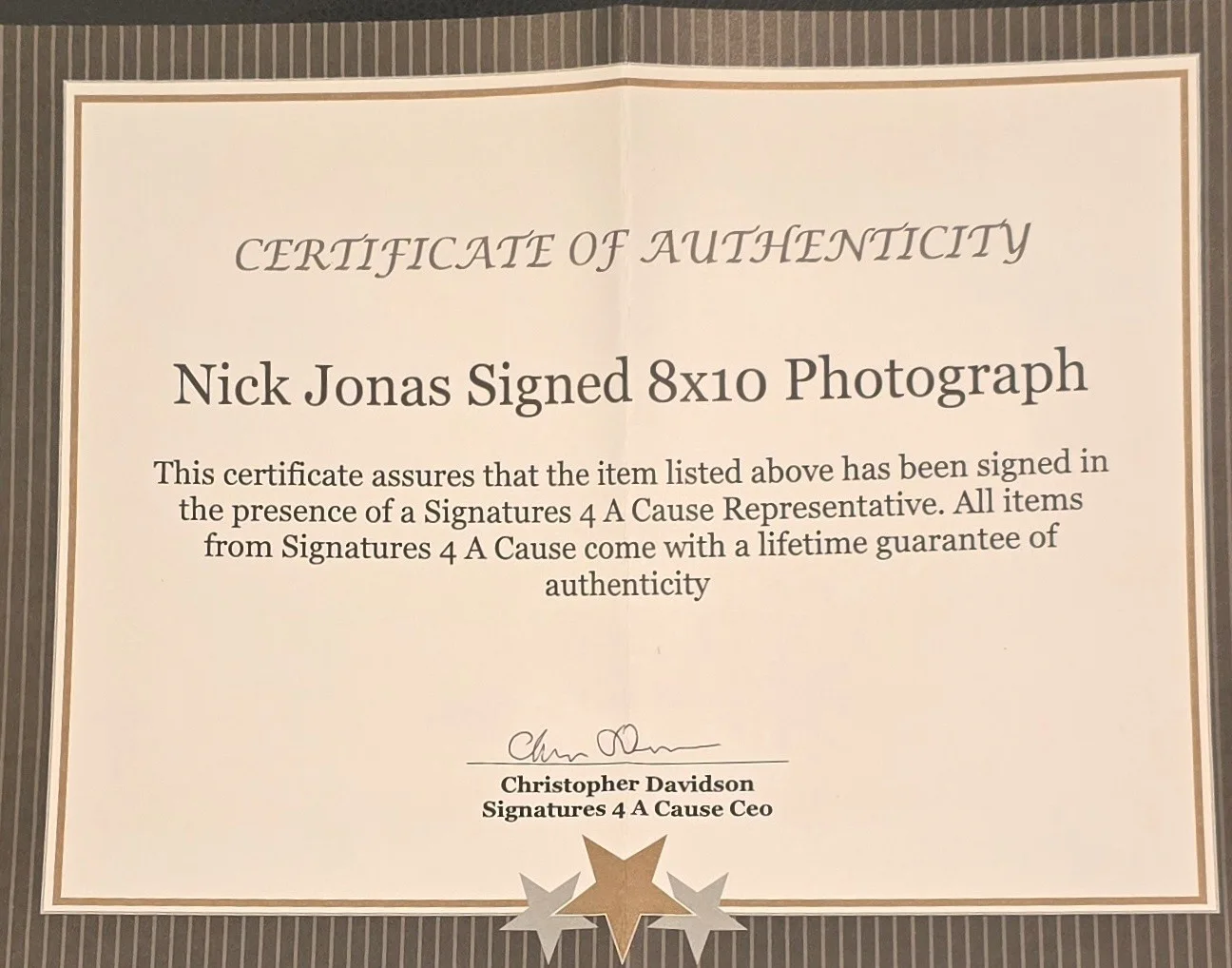 Nick Jonas signed autographed 8 x 10 Jonas Brothers COA circa 2014 Jealous, image 2
