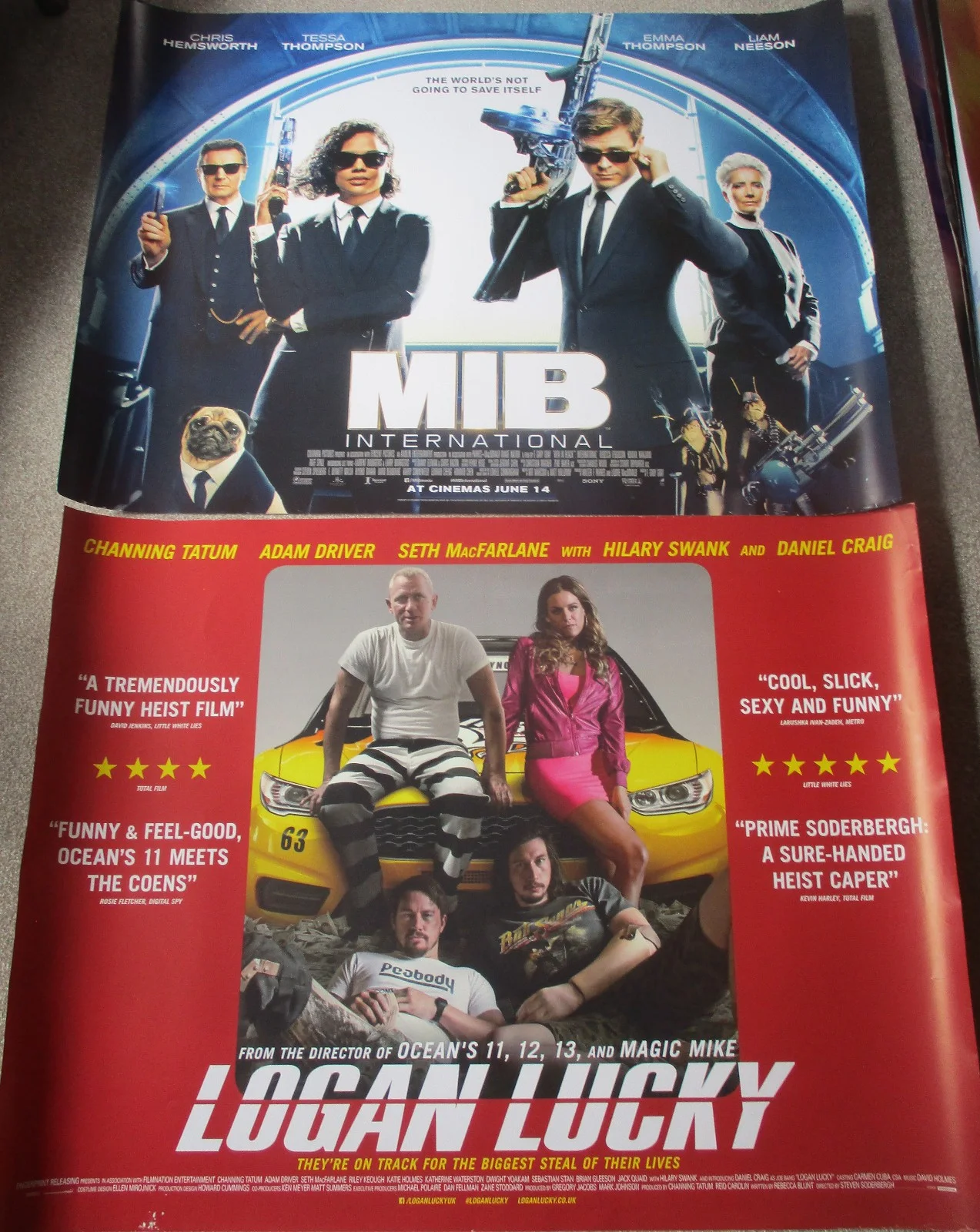 4 ORIGINAL QUAD FILM POSTERS SONIC / MINIONS /MIB/LOGAN LUCKY, image 2