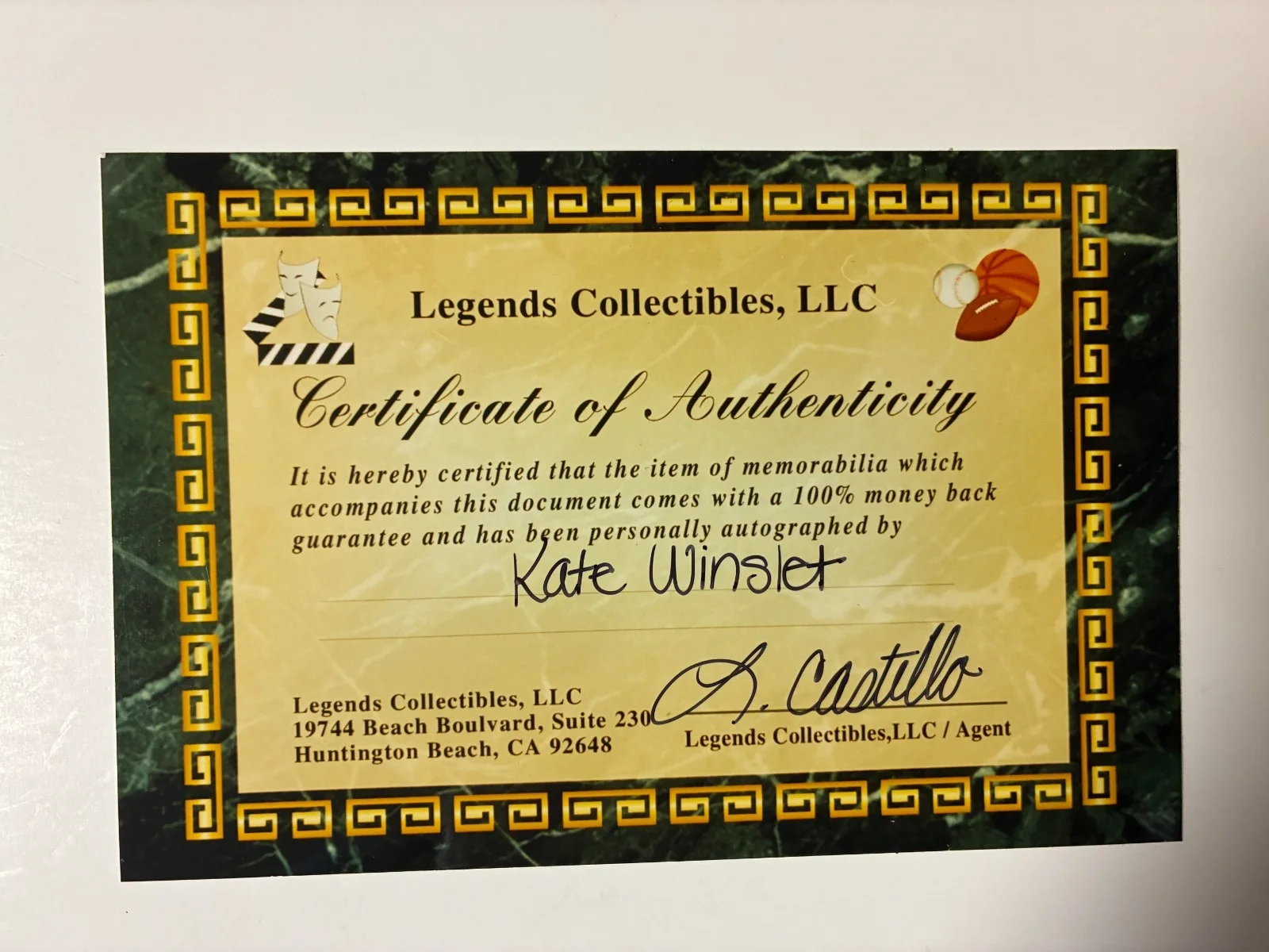 Kate Winslet — Kate Winslet Titanic Signed autographed 8 x 10 – Legends Collectibles 1990s COA, изображение 4